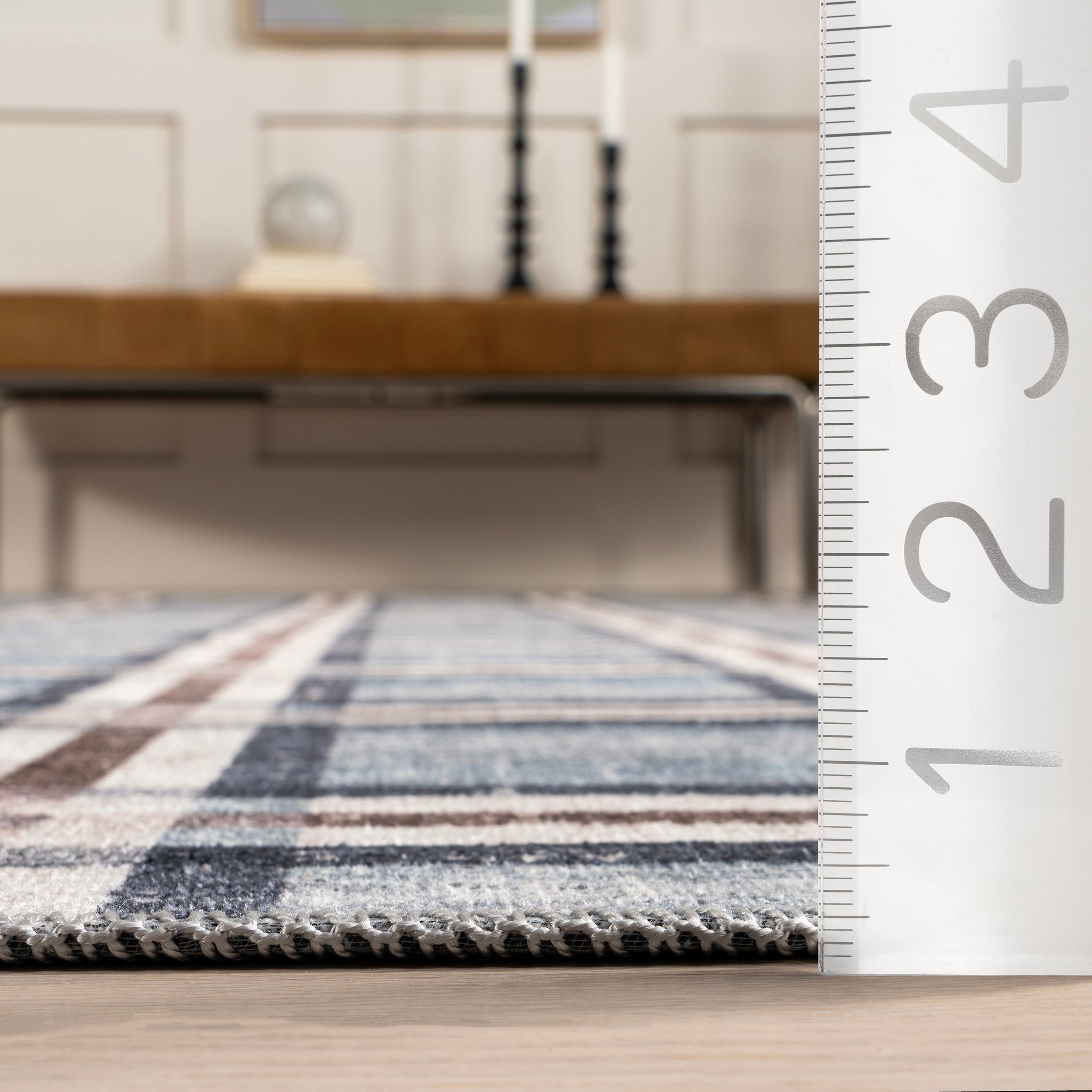 Steph Windowpane Plaid Machine Washable Area Rug - Image 3