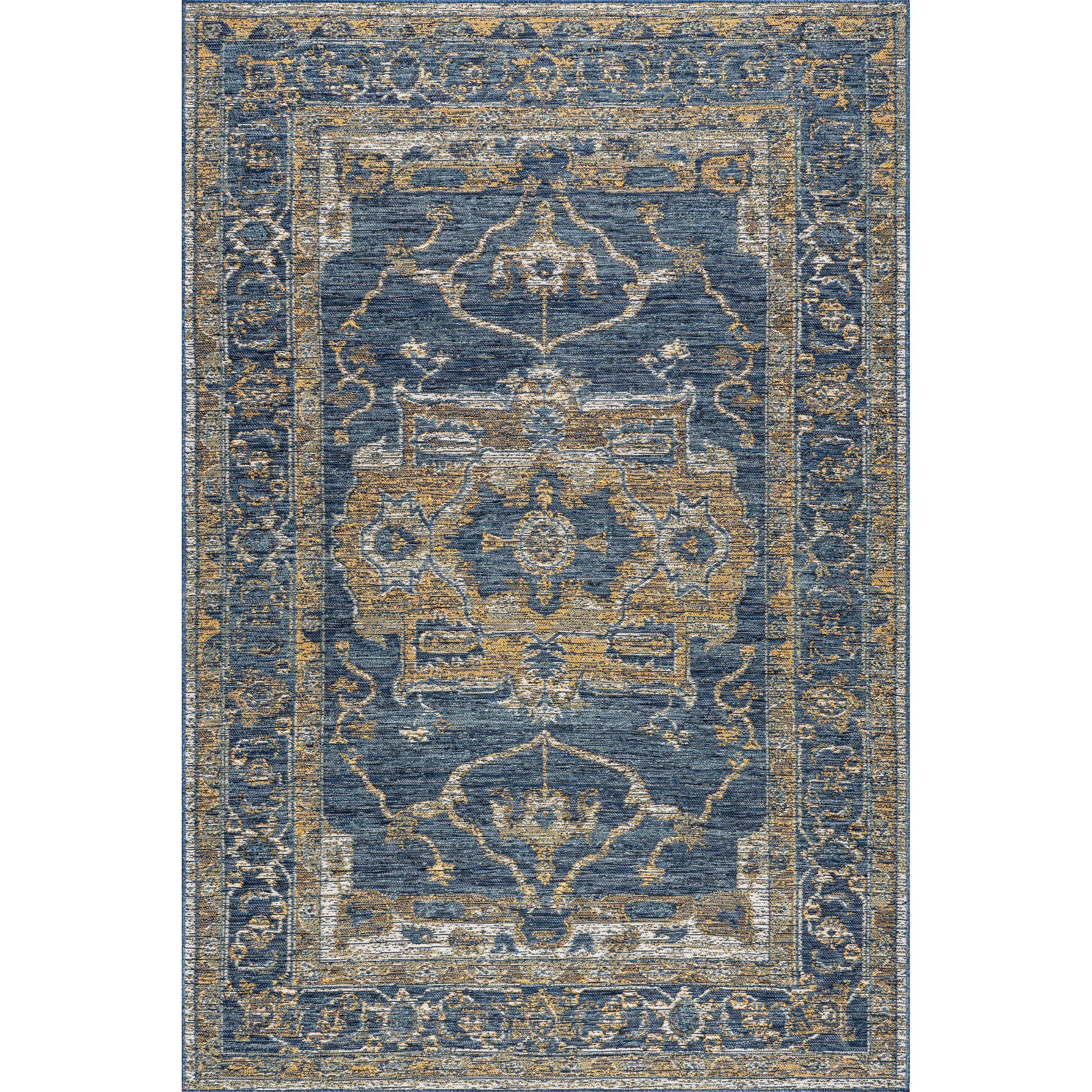 Pearl Indoor/Outdoor Reversible Medallion Area Rug