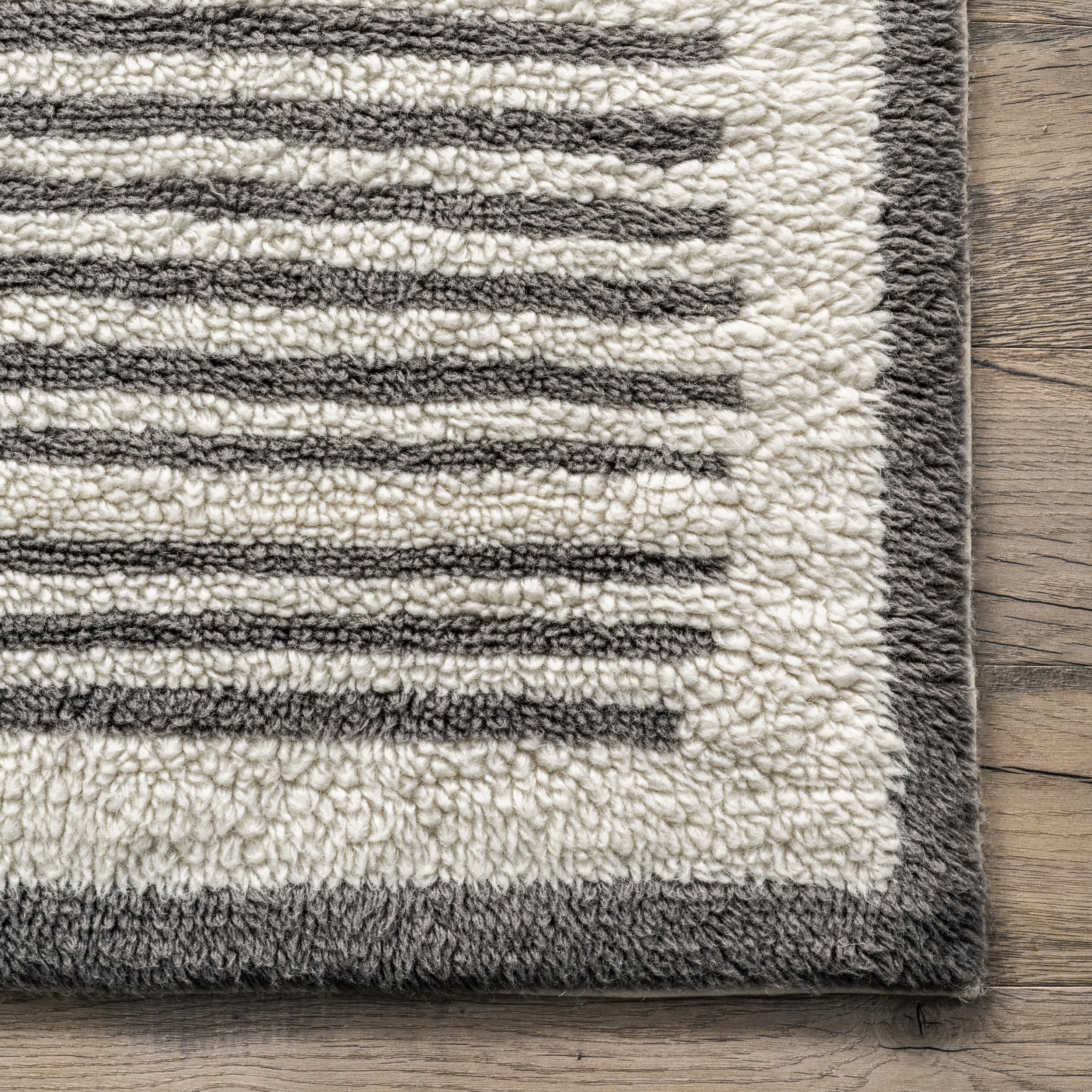 Paneled Pinstripes Wool Washable Area Rug - Image 5