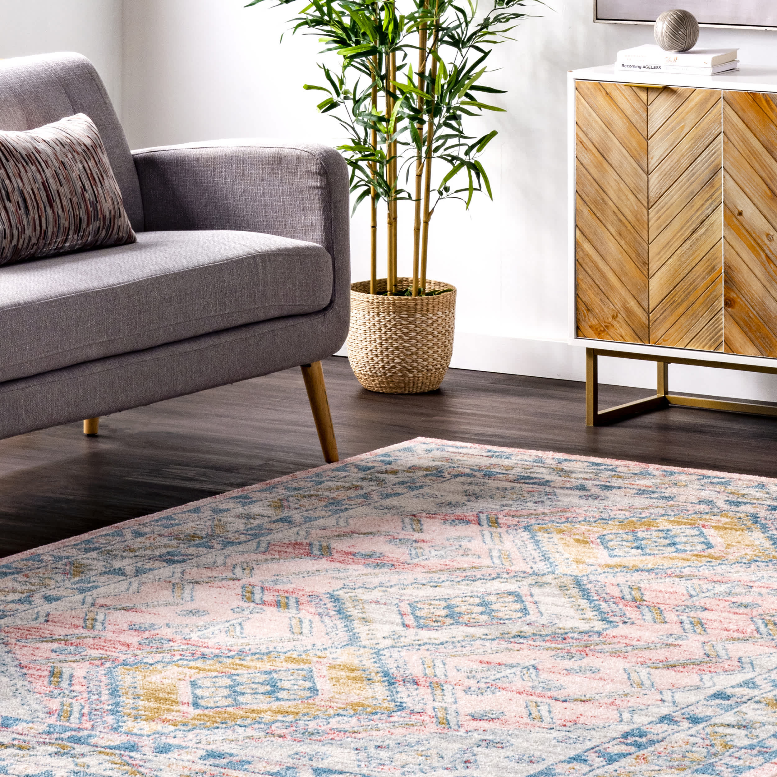 Louise Tribal Diamond Area Rug - Image 9