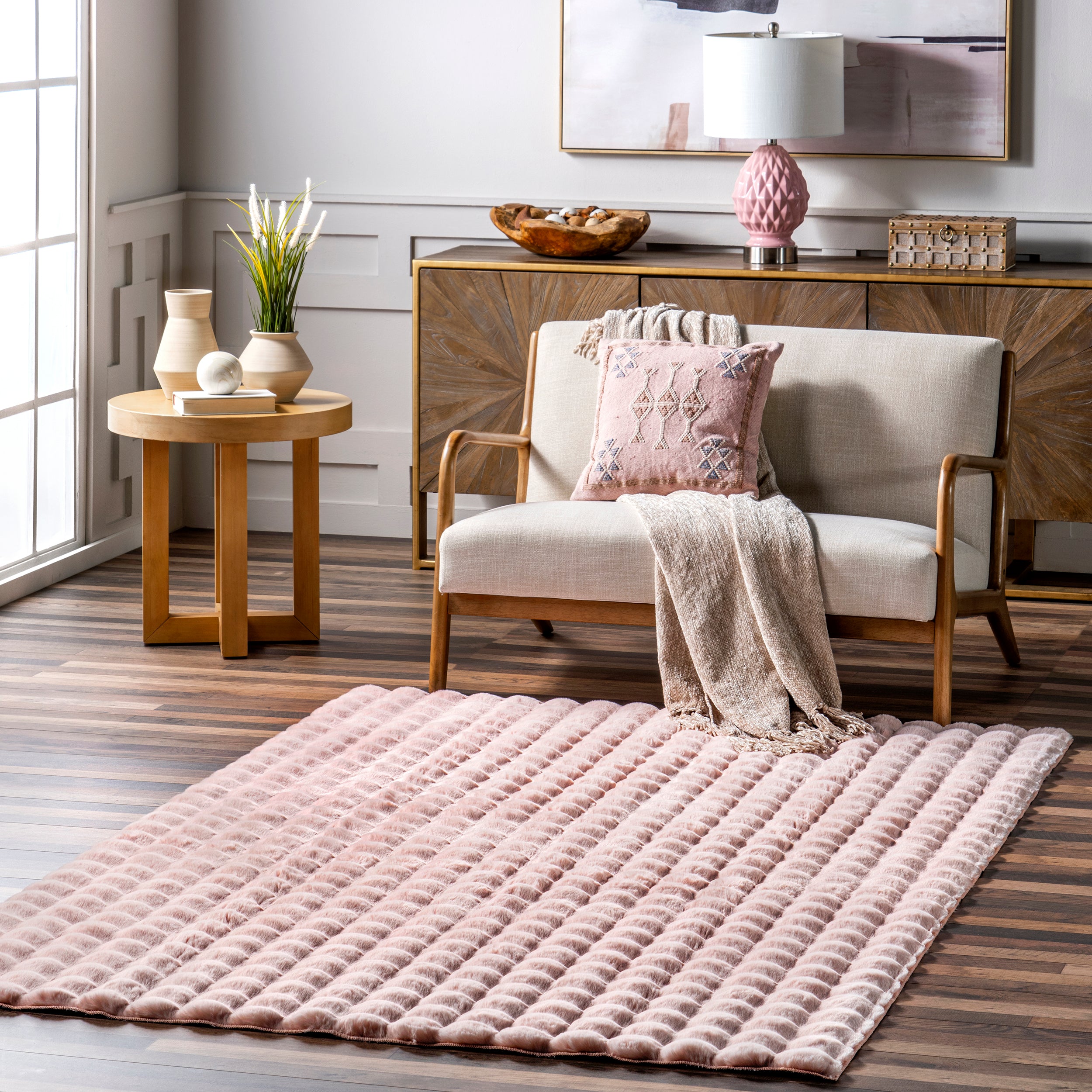 Jeni Solid Faux Rabbit Machine Washable Area Rug - Image 27