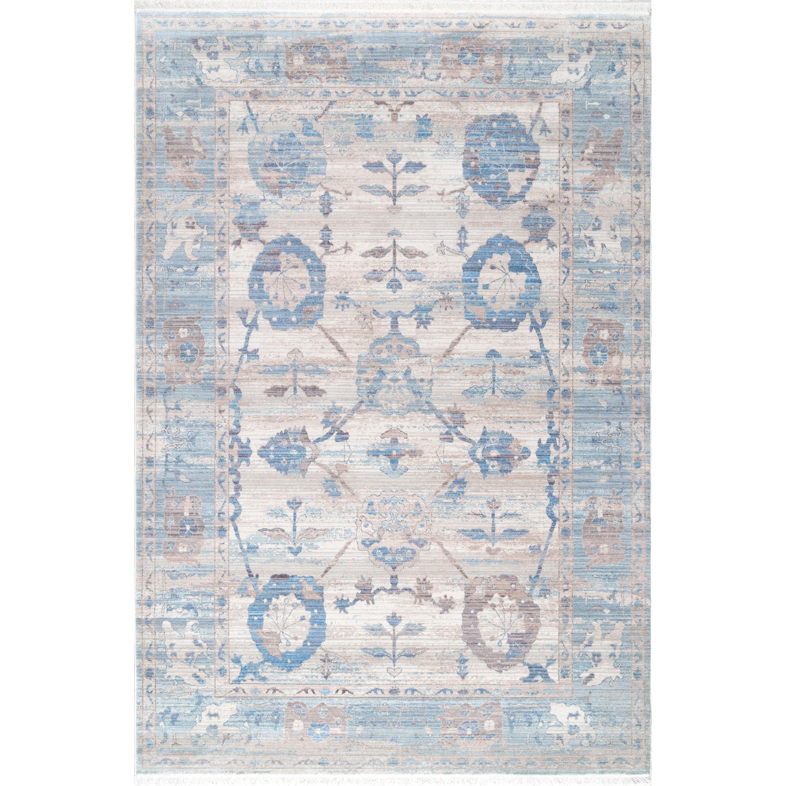 Vintage Brandi Floral Fringe Area Rug