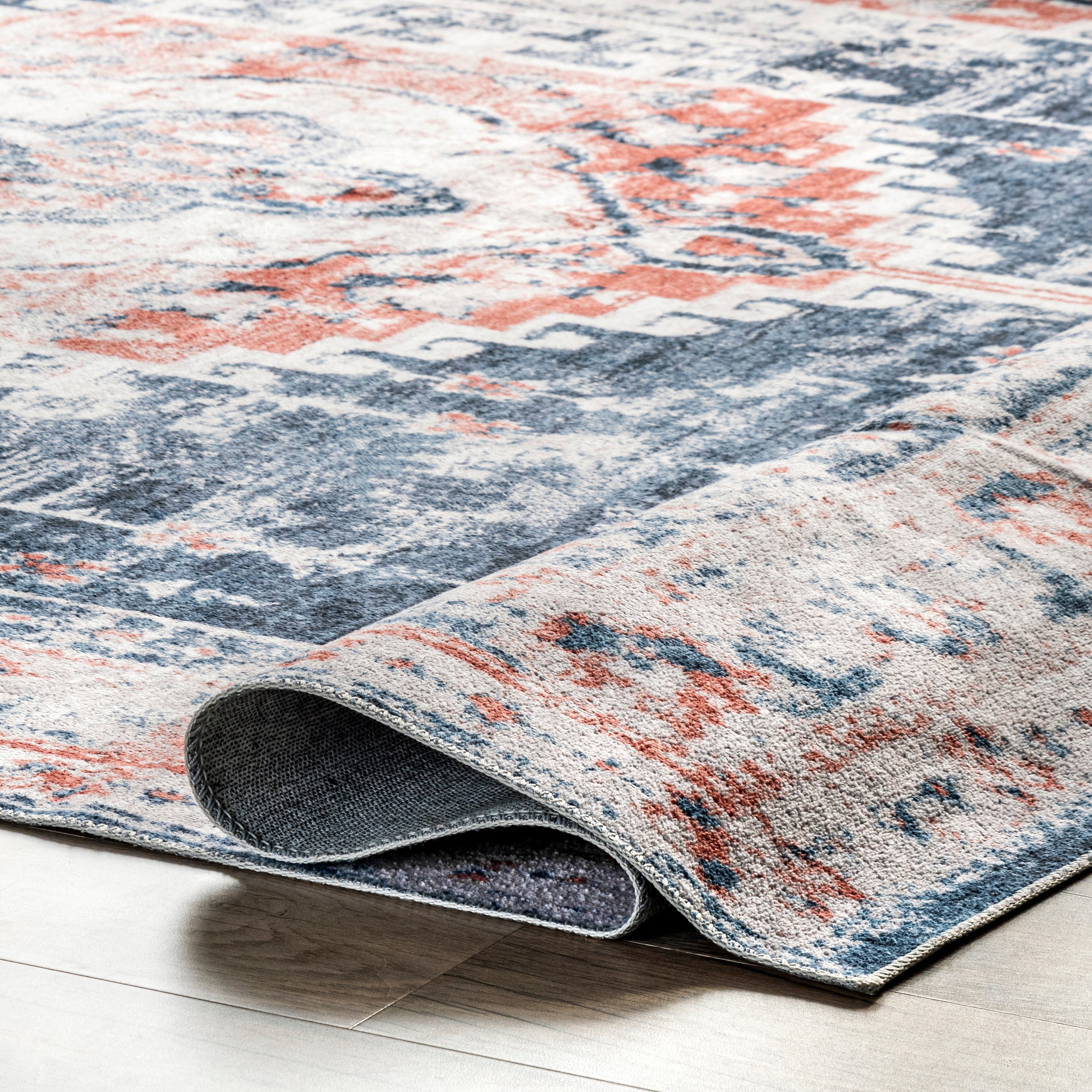 Evette Traditional Medallion Machine Washable Area Rug - Image 4