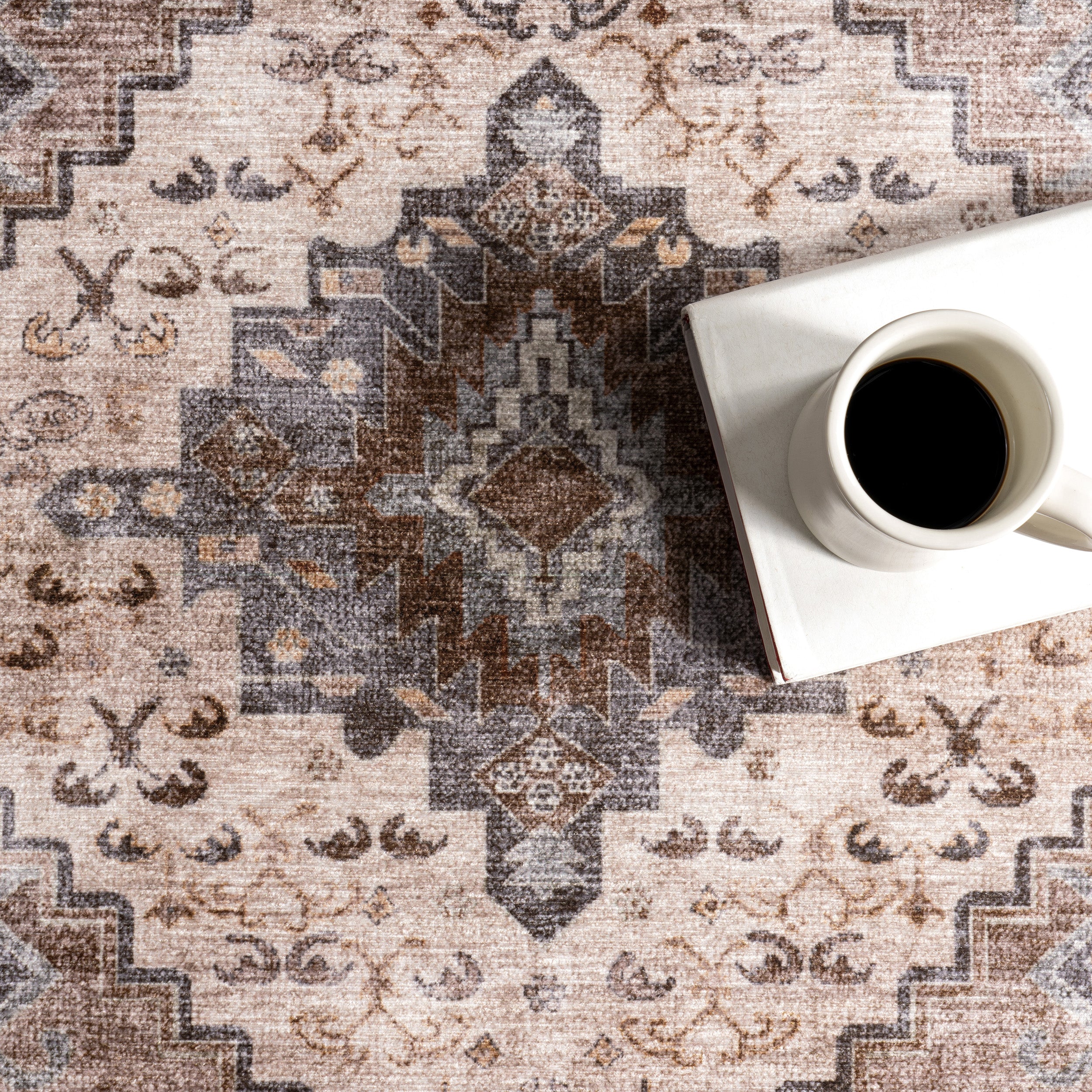 Prudence Medallion Spill Proof Machine Washable Area Rug - Image 7