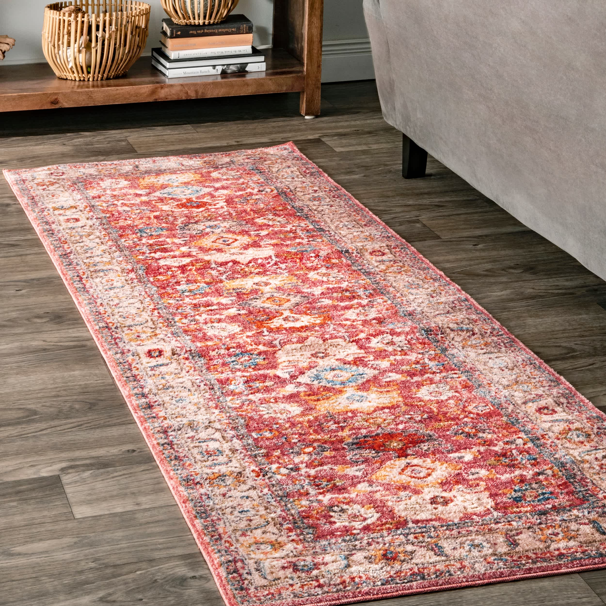 Vintage Floral Audria Fringe Kilim Area Rug - Image 5