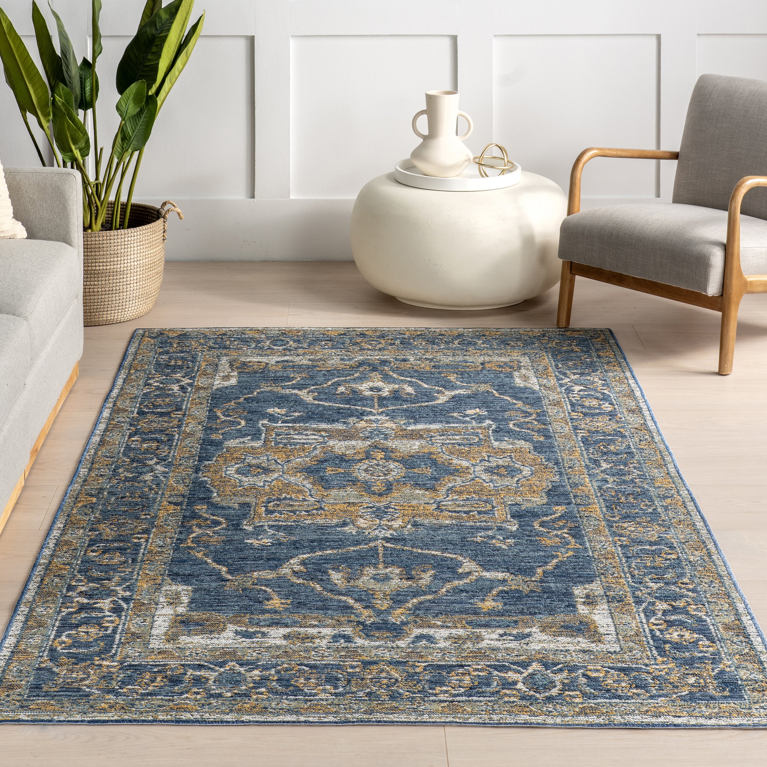 Pearl Indoor/Outdoor Reversible Medallion Area Rug - Image 9
