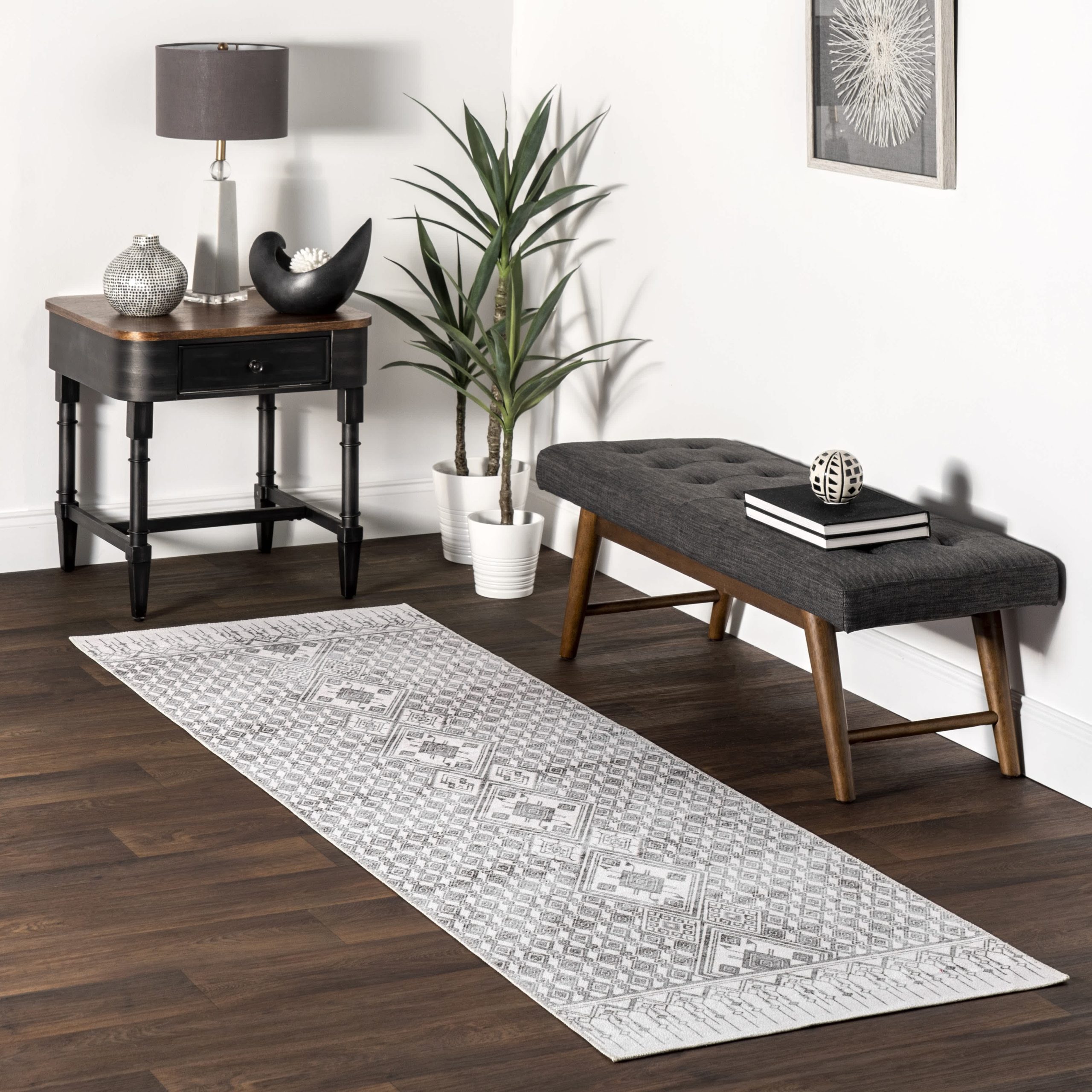 Kehlani Distressed Diamond Area Rug - Image 10