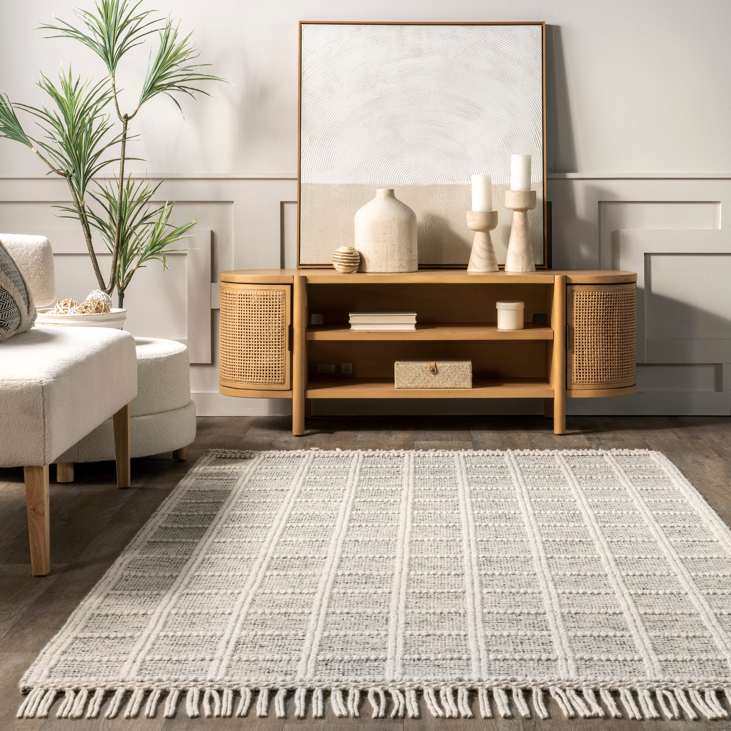 Huia Casual Striped Wool Blend Tassel Area Rug - Image 8