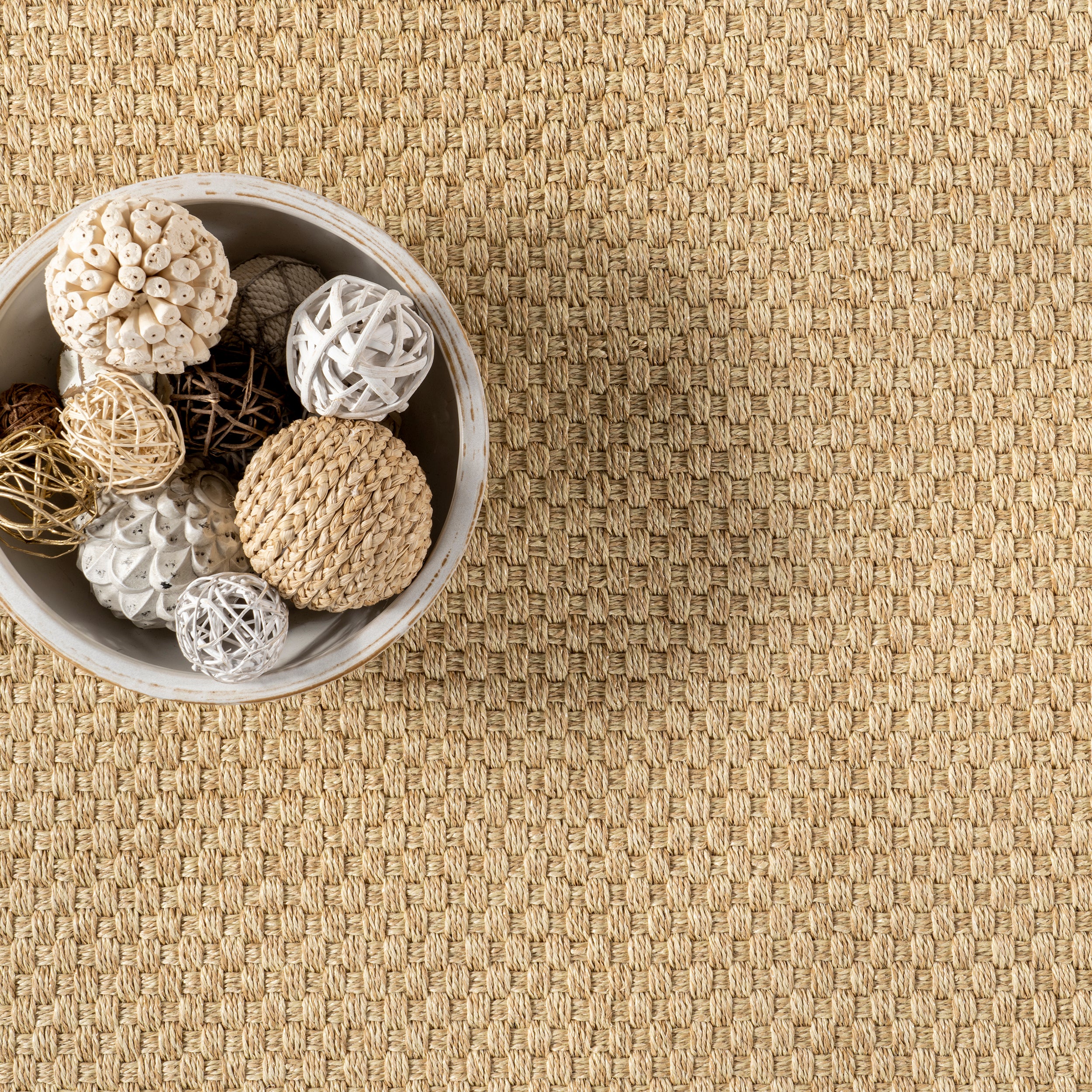 Meena Faux Seagrass Bordered Indoor/Outdoor Area Rug - Image 6