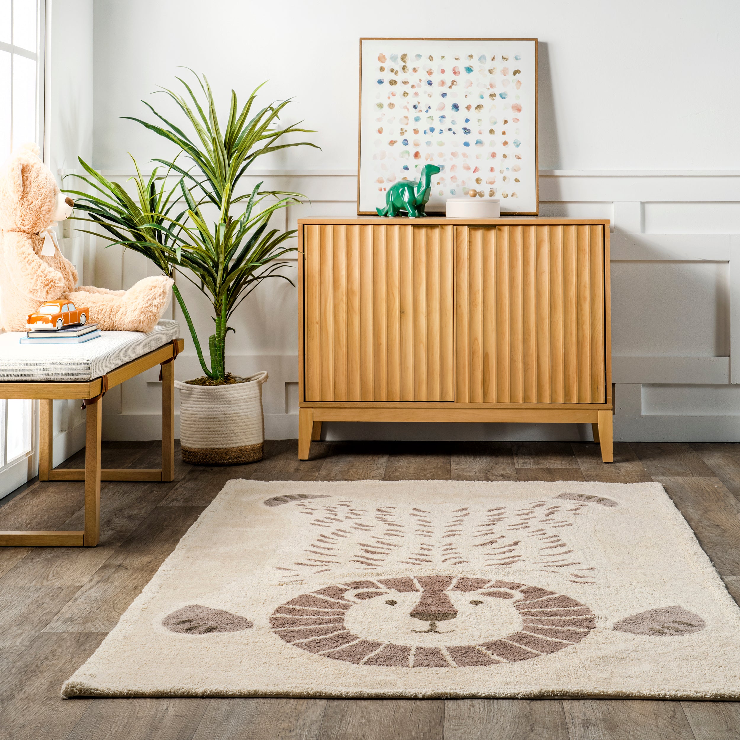 Mirelle Lion Machine Washable Kids Area Rug - Image 8