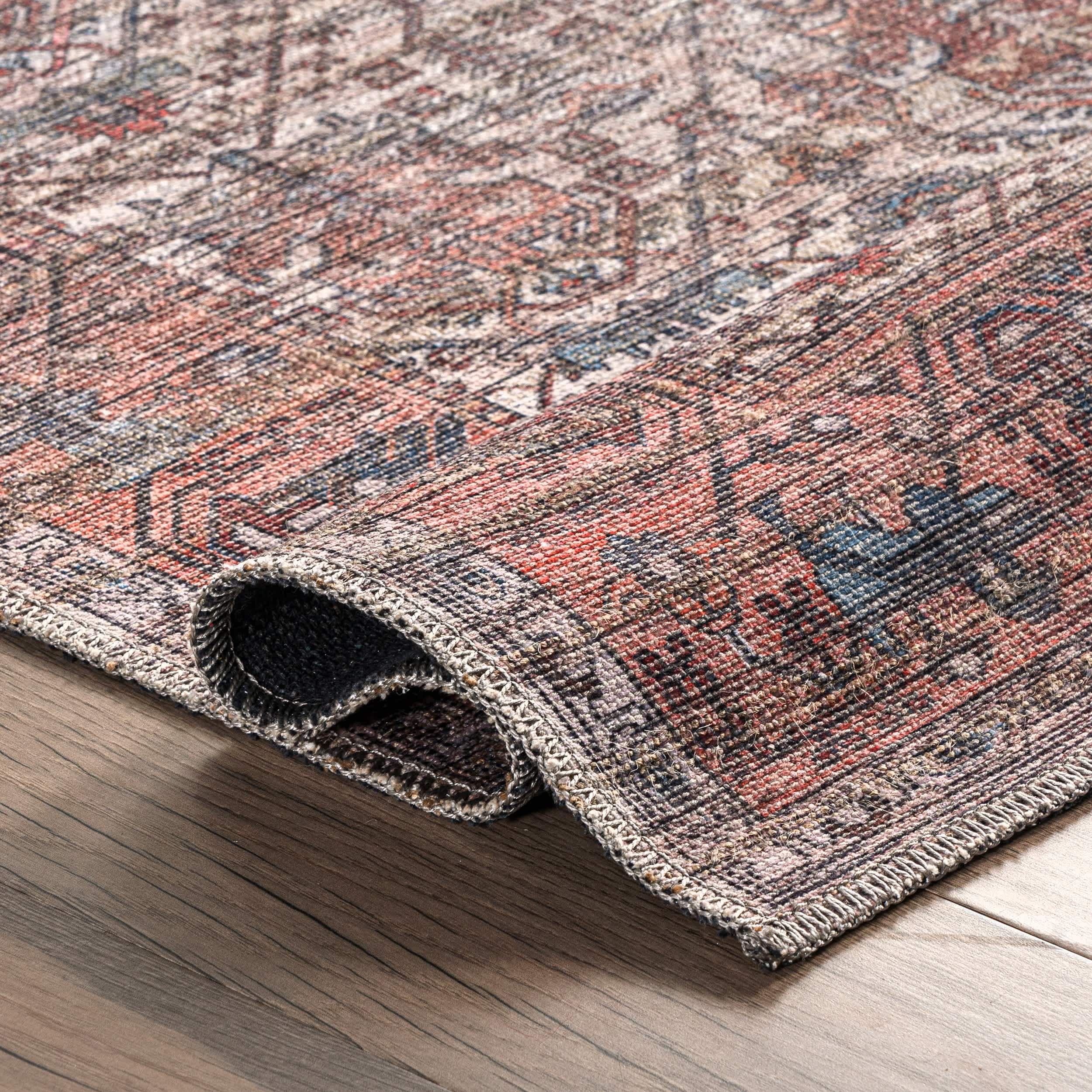 Marilyn Machine Washable Distressed Persian Border Area Rug - Image 3