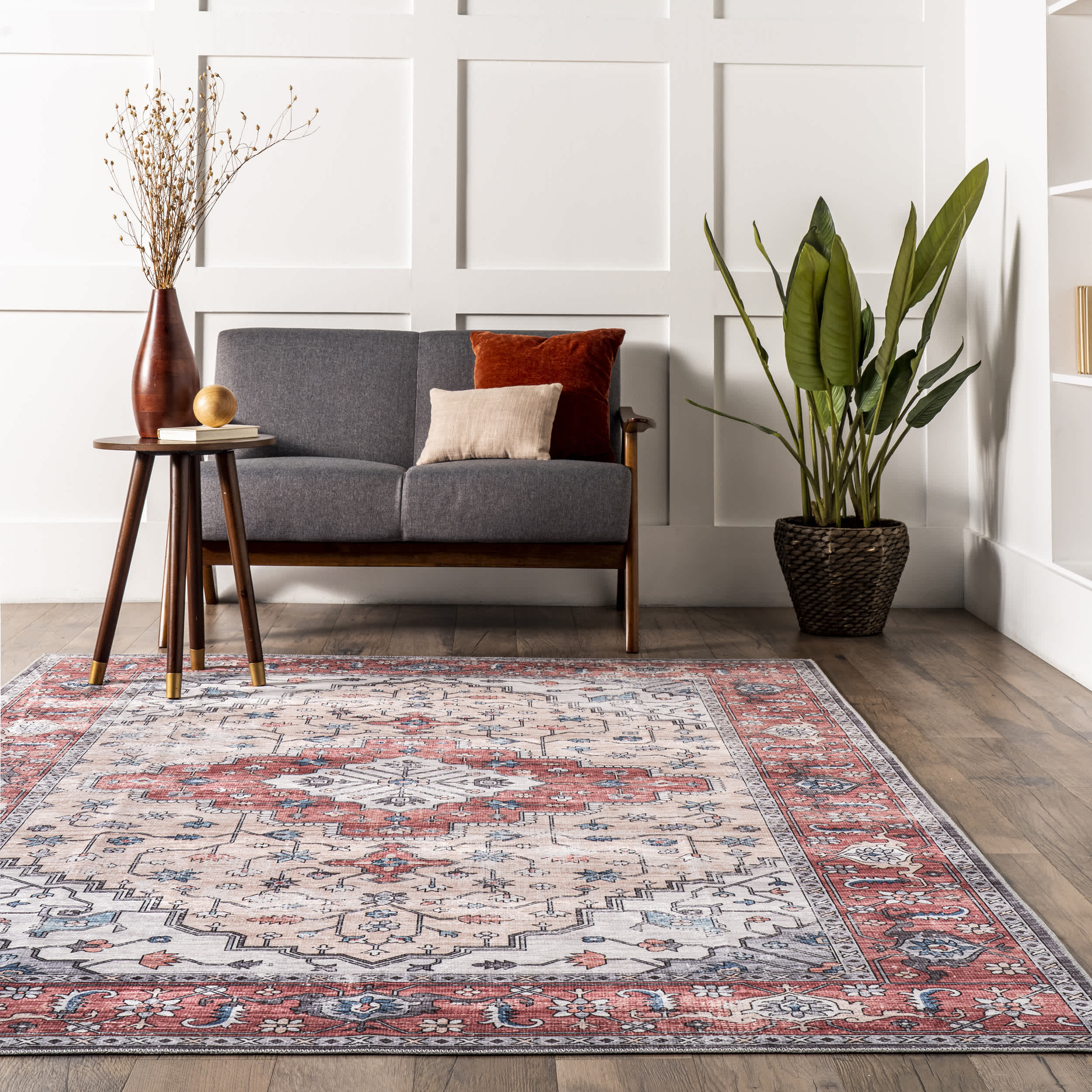 Melanie Transitional Medallion Machine Washable Area Rug - Image 8