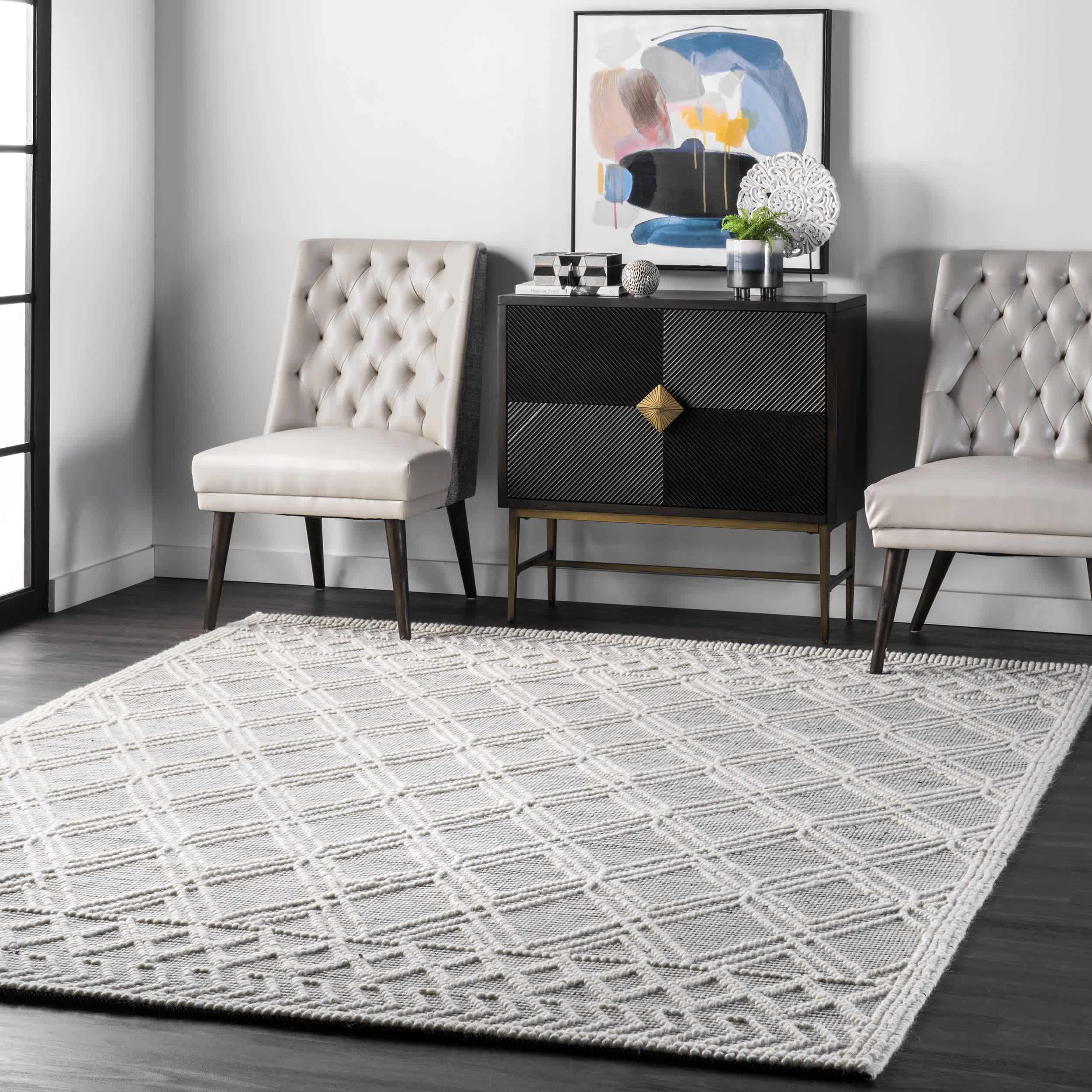 Contemporary Trellis Natti Area Rug - Image 2