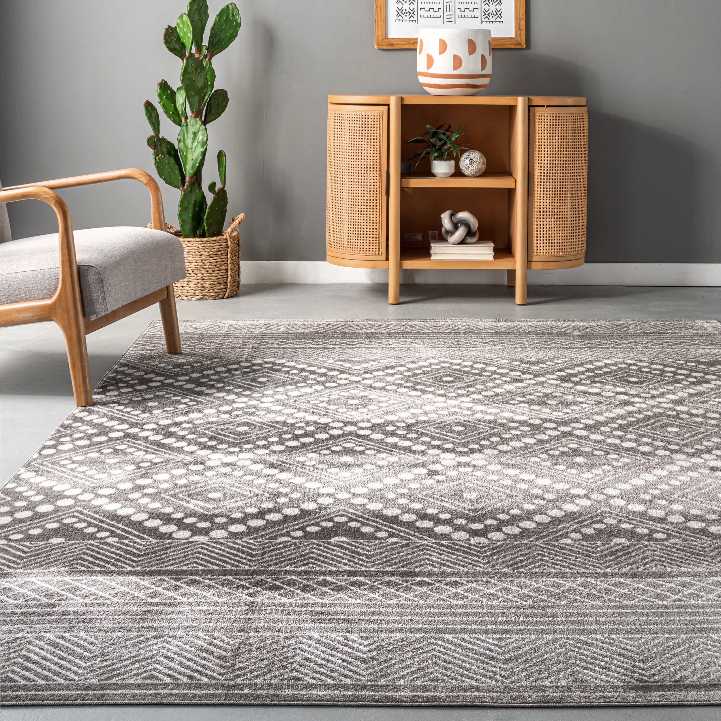 Phyllis Machine Washable Diamond Trellis Area Rug - Image 20