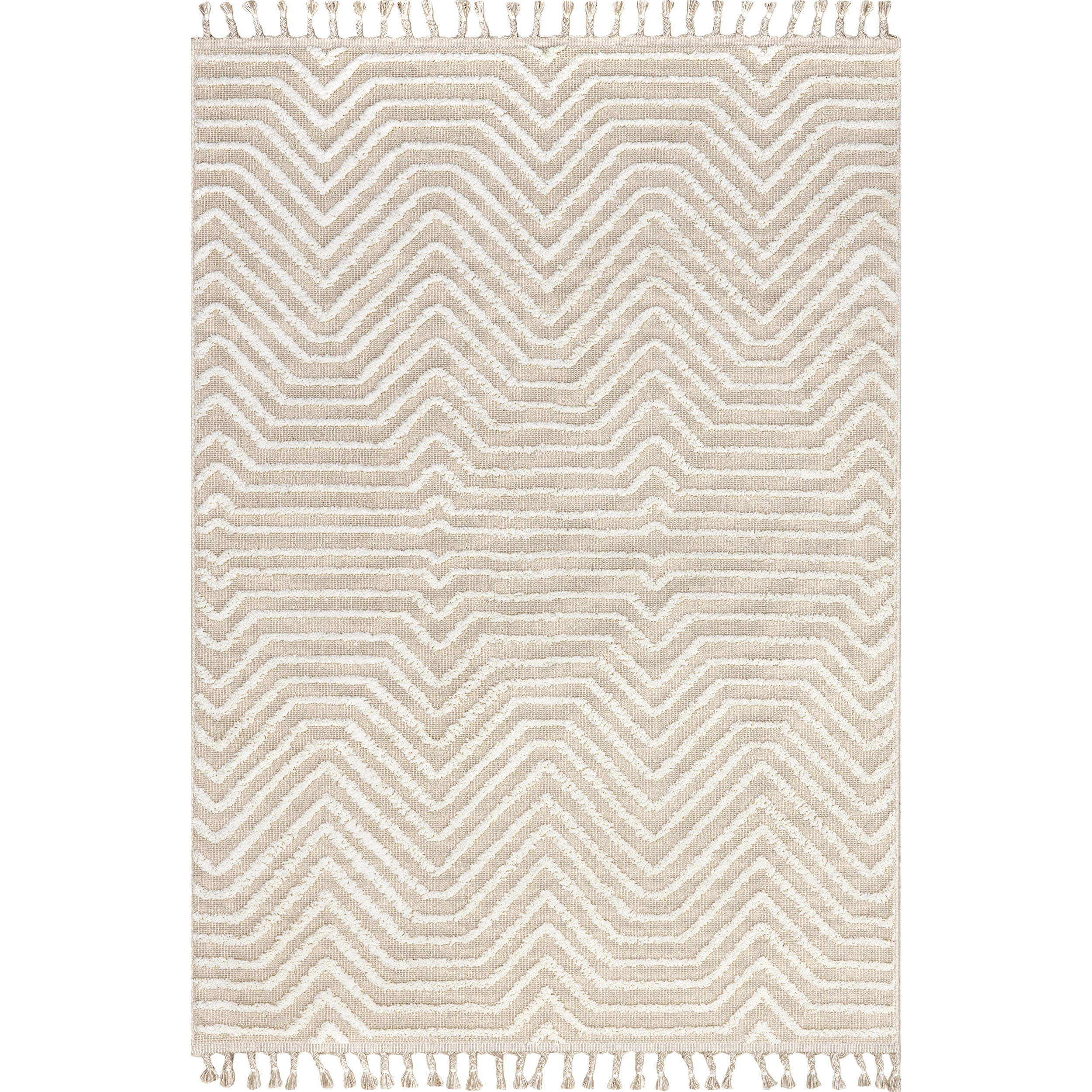Briallyn Modern Waves Tassel Area Rug