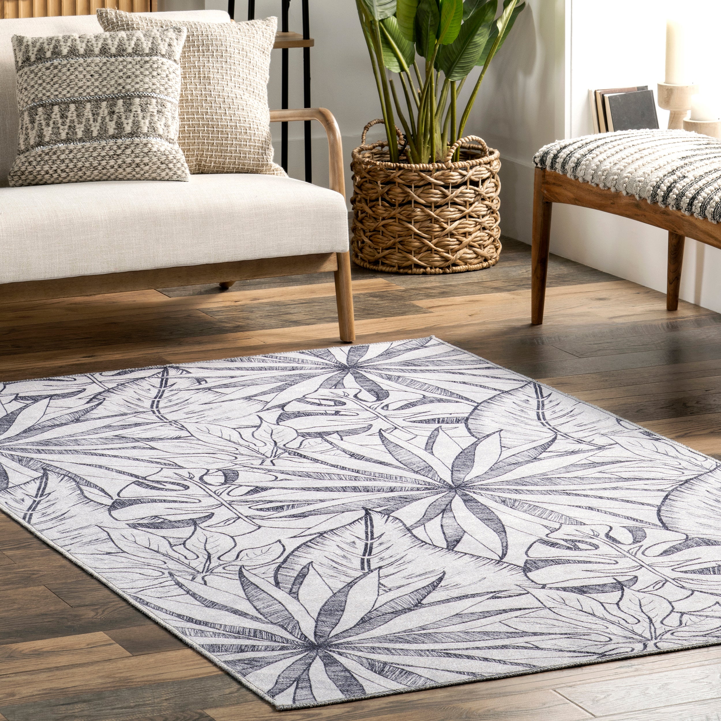 Emilia Tropical Machine Washable Reverisble Area Rug - Image 9