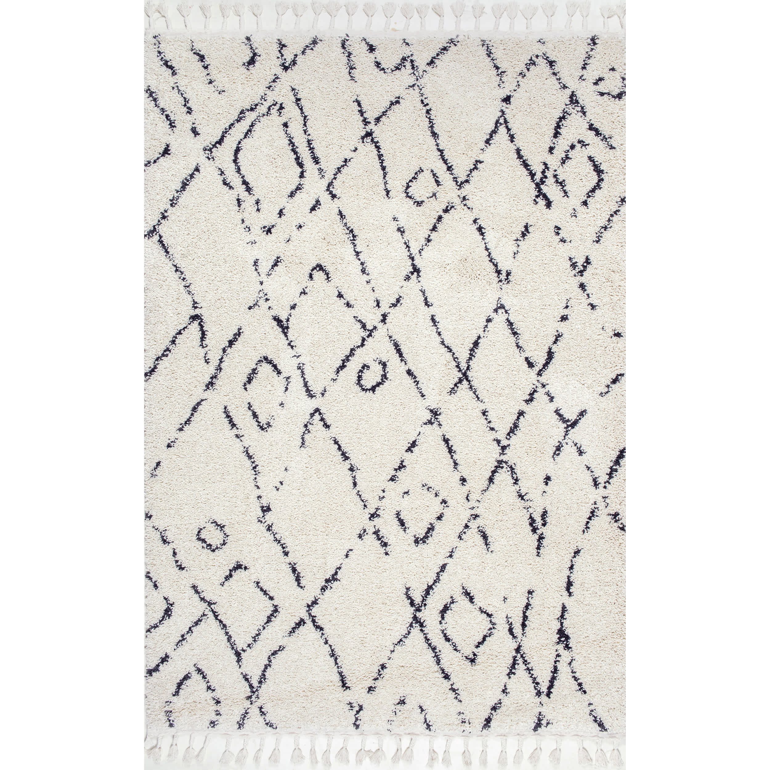 Nieves Moroccan Diamond Tassel Area Rug