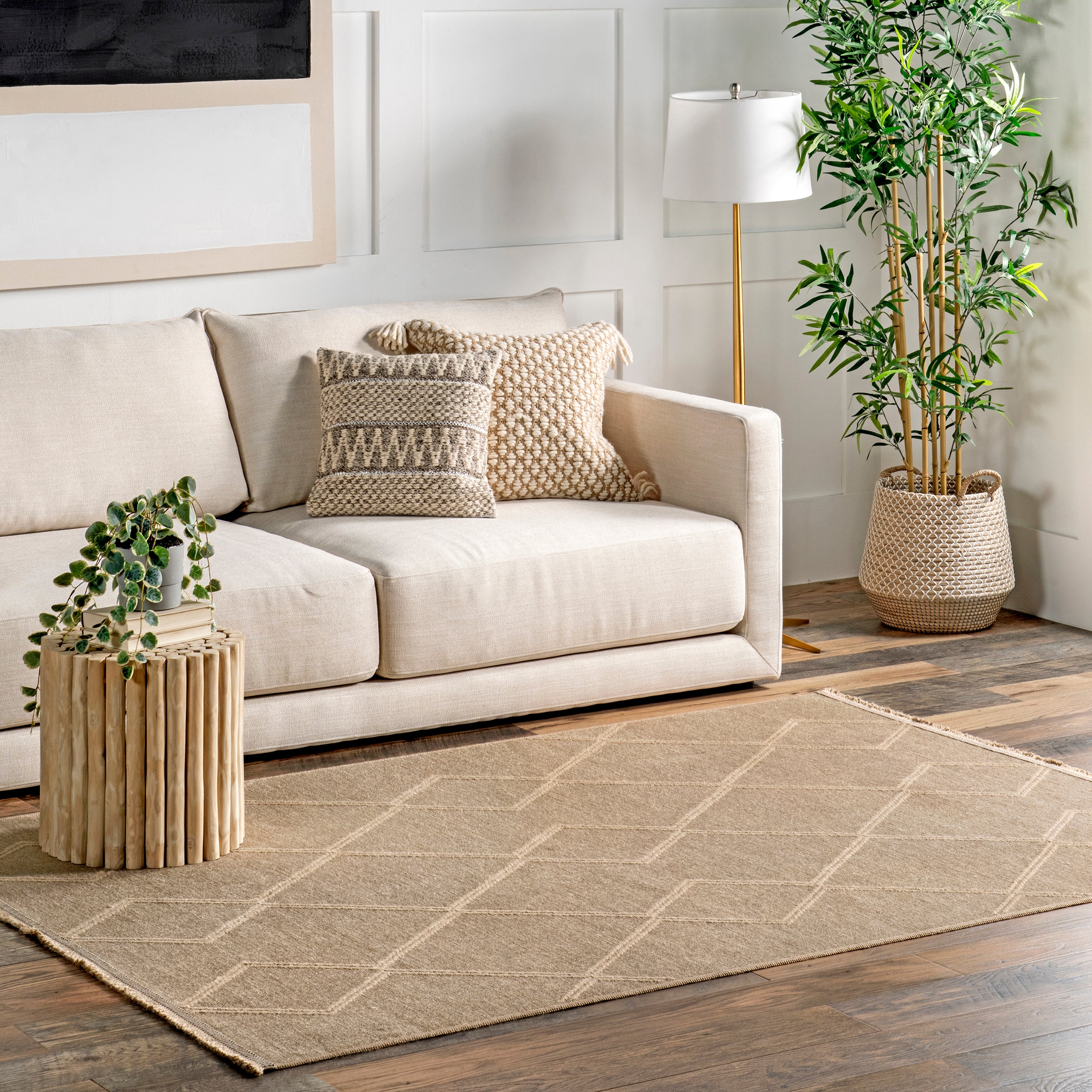 Diamond Trellis Jute Area Rug - Image 2