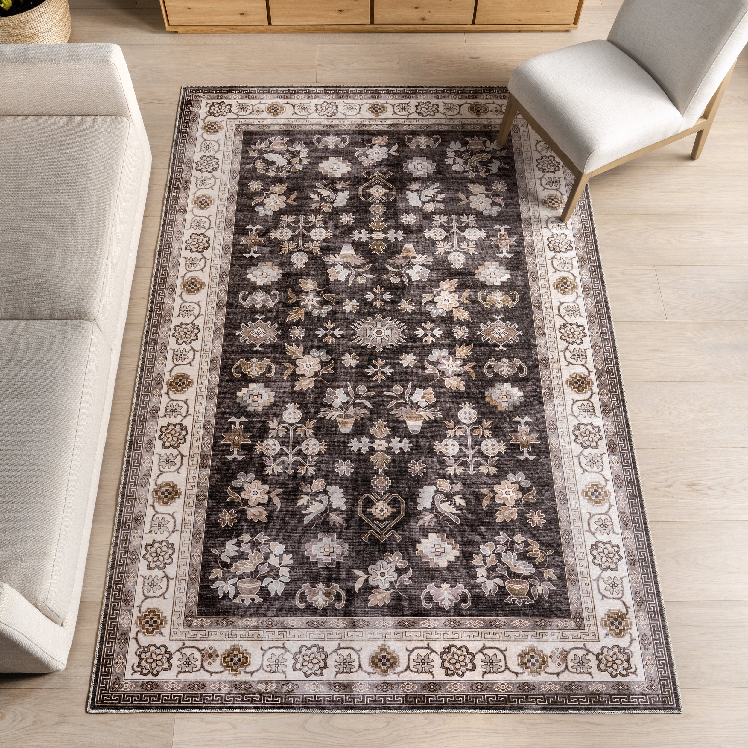 Verity SplashGuard Traditional Medallion Machine Washable Area Rug - Image 20
