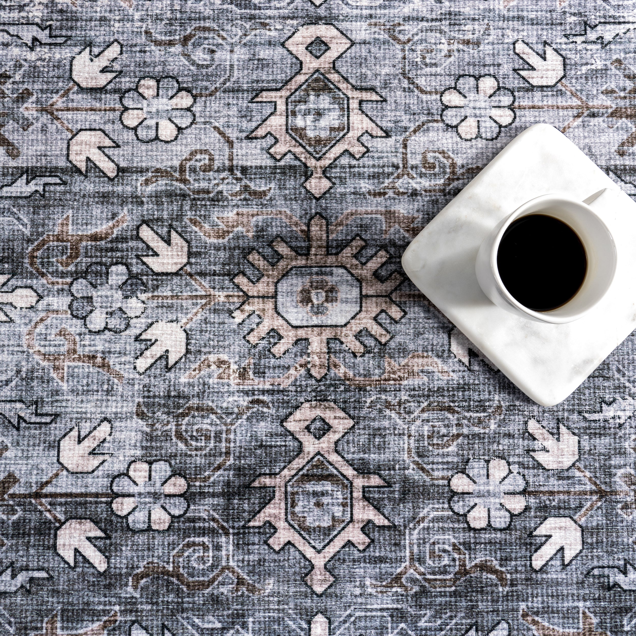 Rania SplashGuard Medallion Machine Washable Area Rug - Image 16