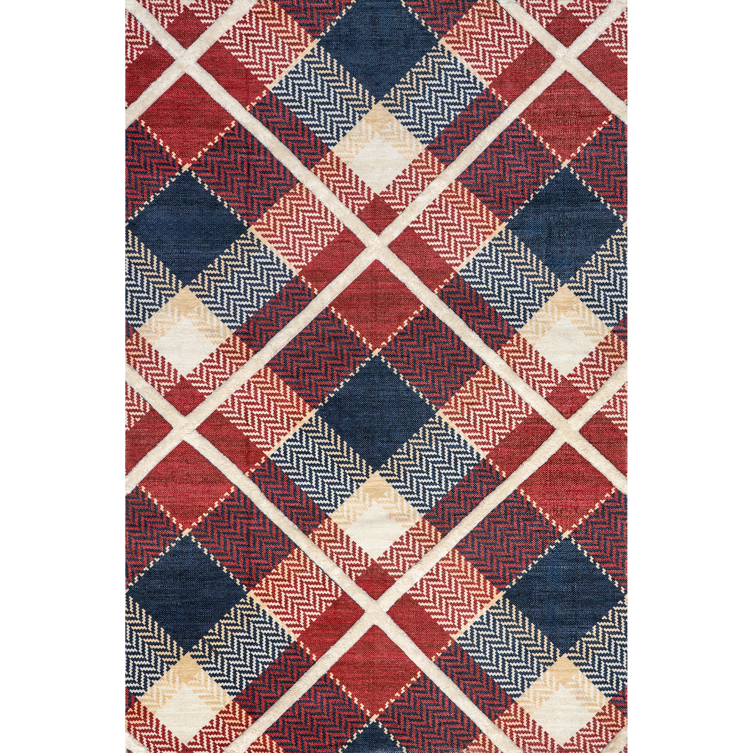 Anastasia High-Low Plaid Area Rug