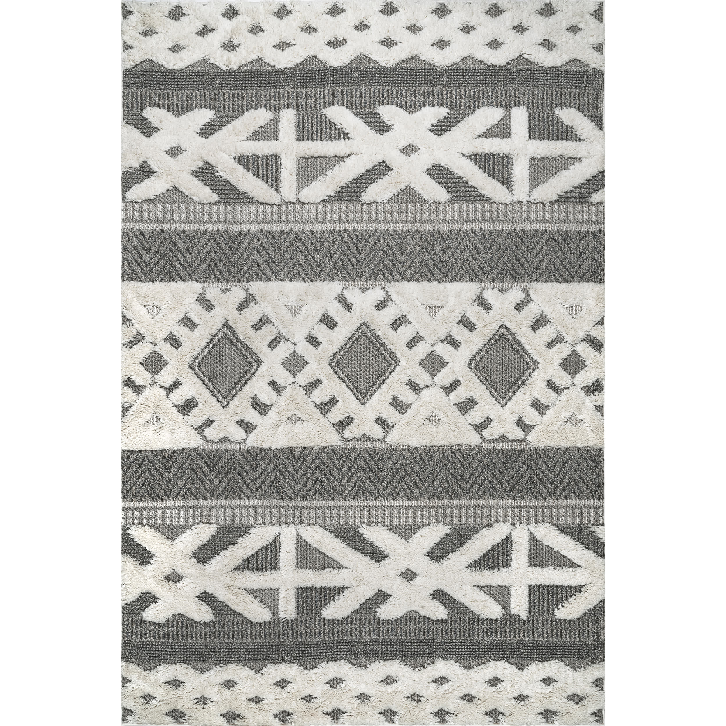 Keyla High Low Textured Shaggy Area Rug