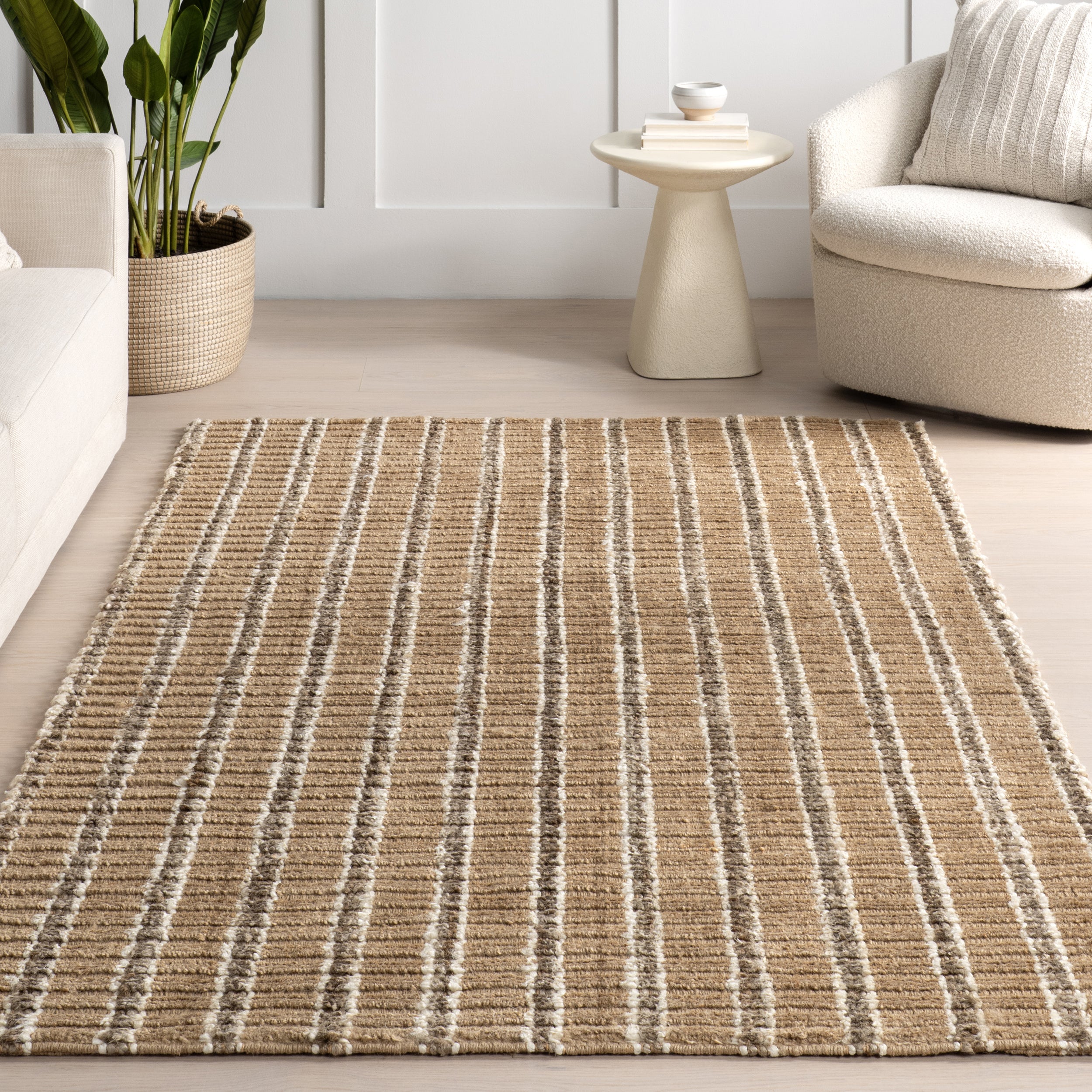 Violeta Striped Jute Area Rug - Image 9