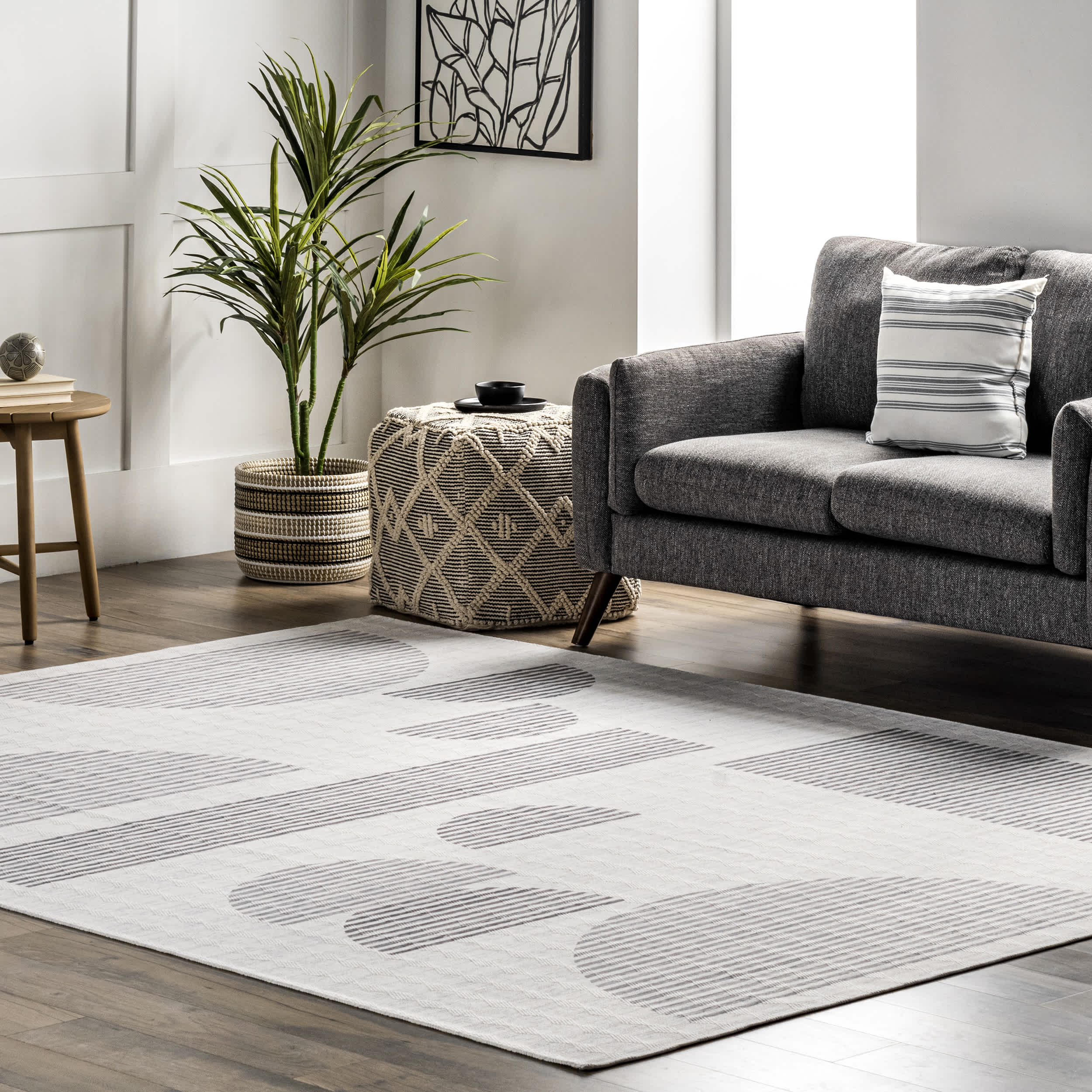 Modern Geometric Washable Area Rug - Image 2