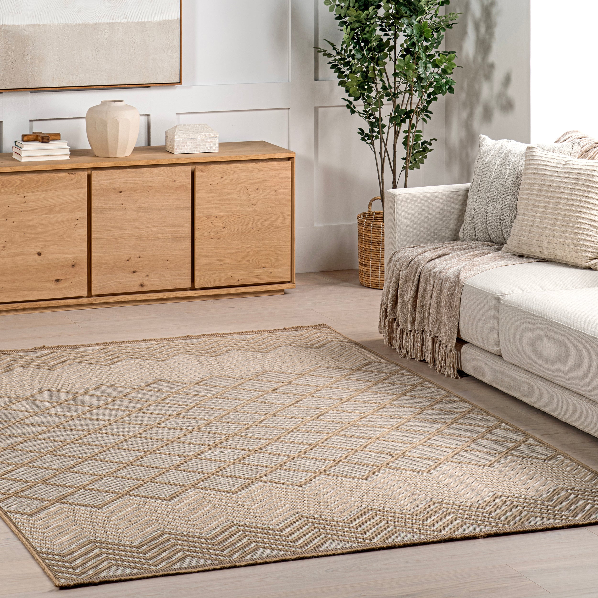 Eleanora Geometric Transitional Jute Area Rug - Image 2