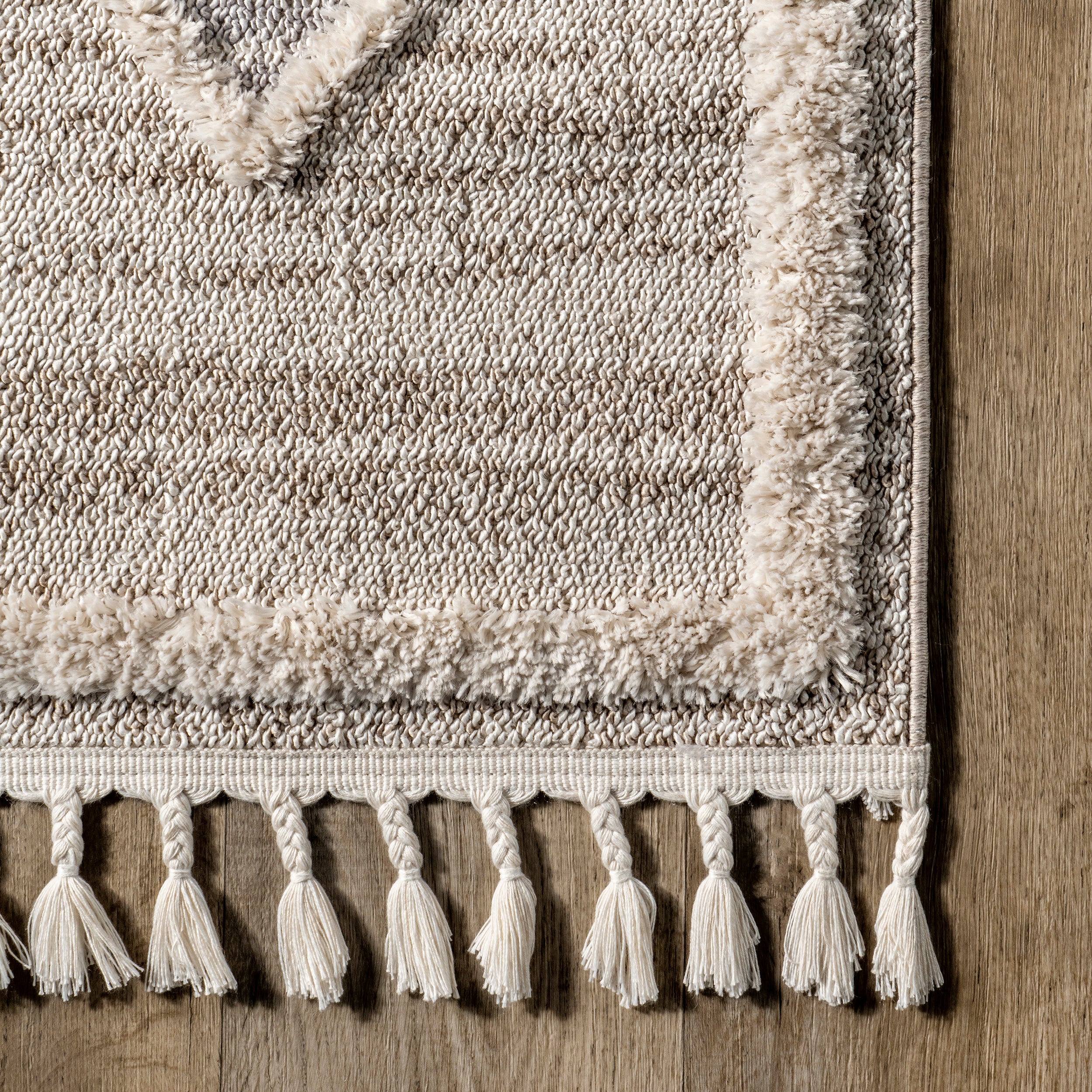 Blanche Moroccan Lattice Tasseled Area Rug - Image 5