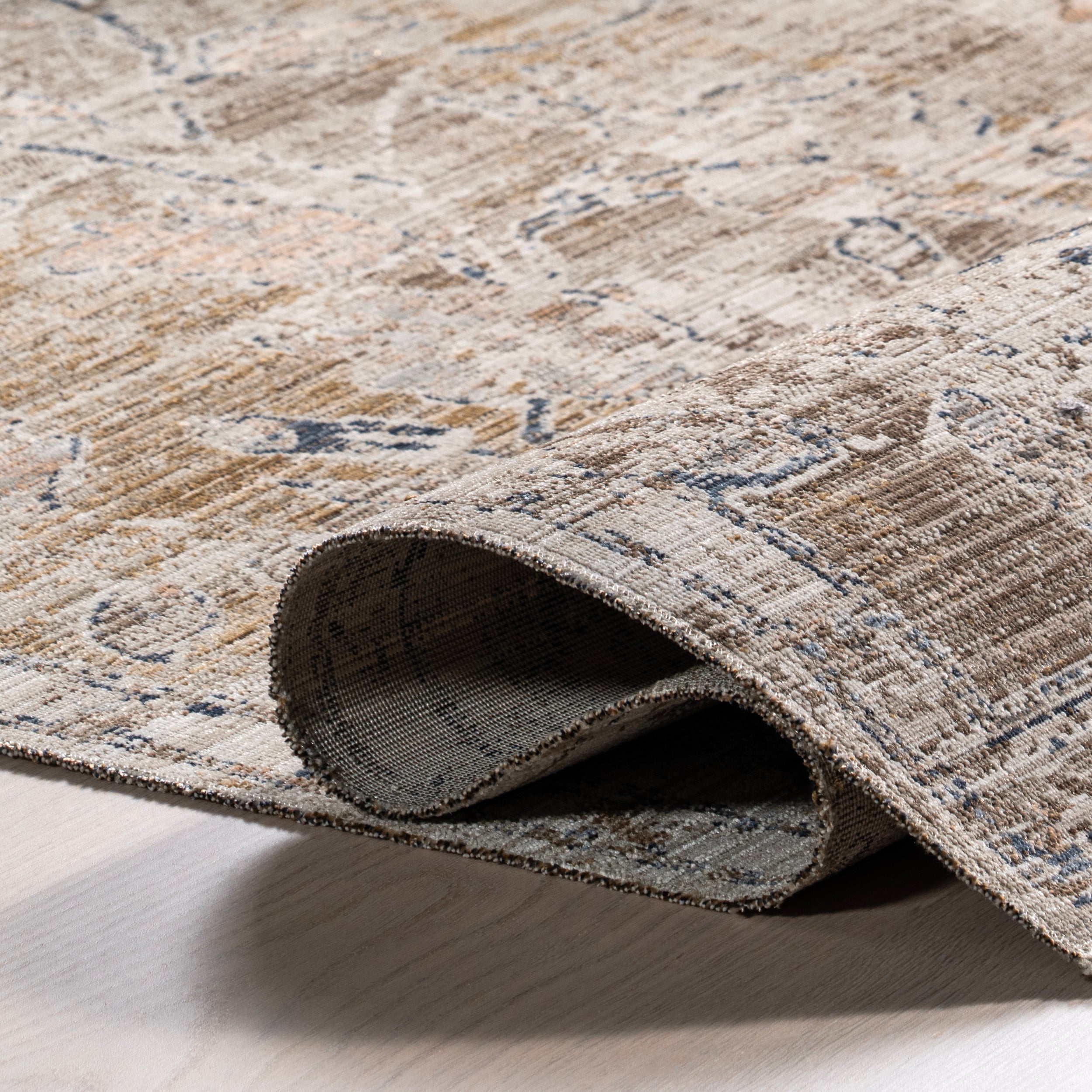 Zenni Vintage Floral Indoor/Outdoor Machine Washable Area Rug - Image 4