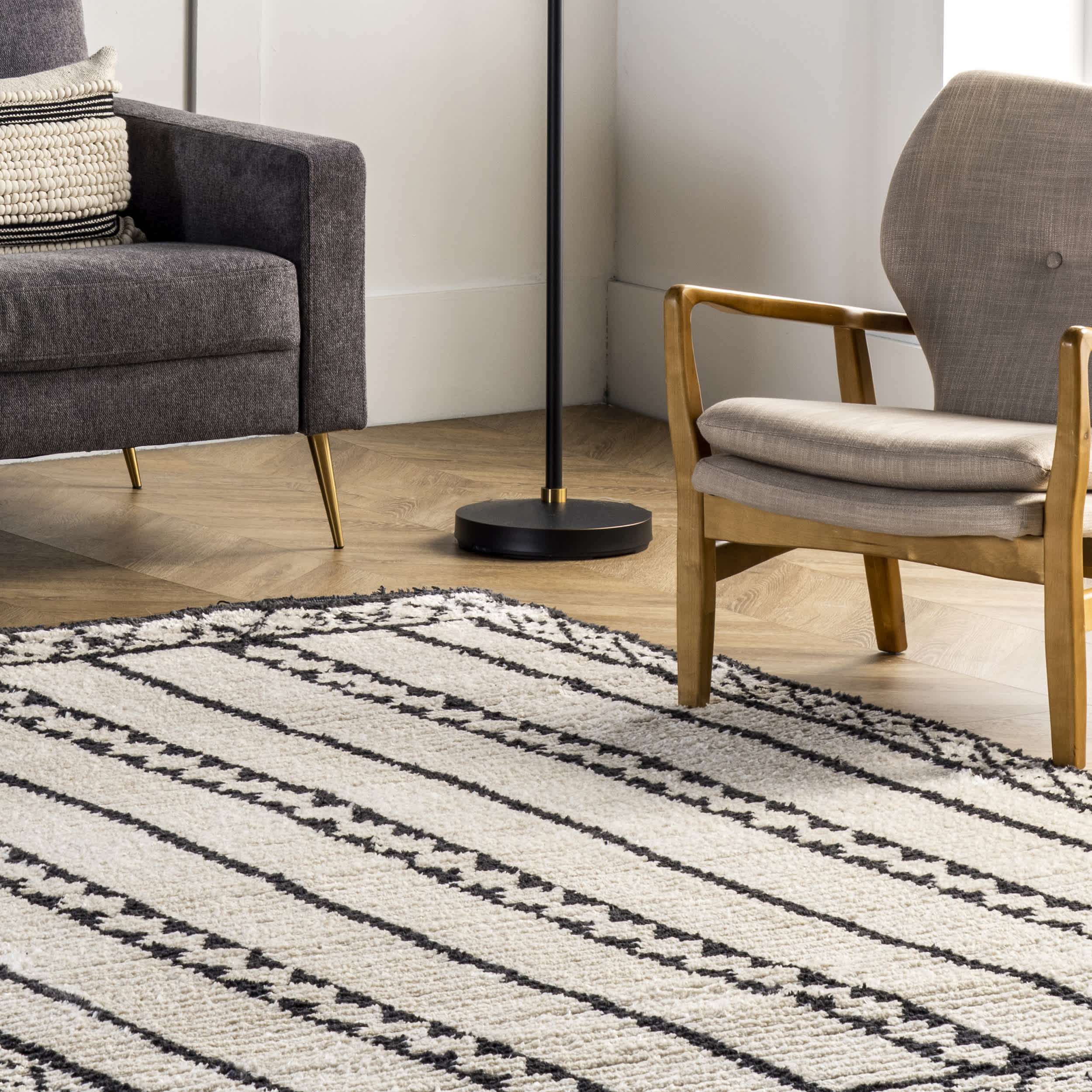 Caroline Tribal Stripe Soft Shag Fringe Area Rug - Image 9