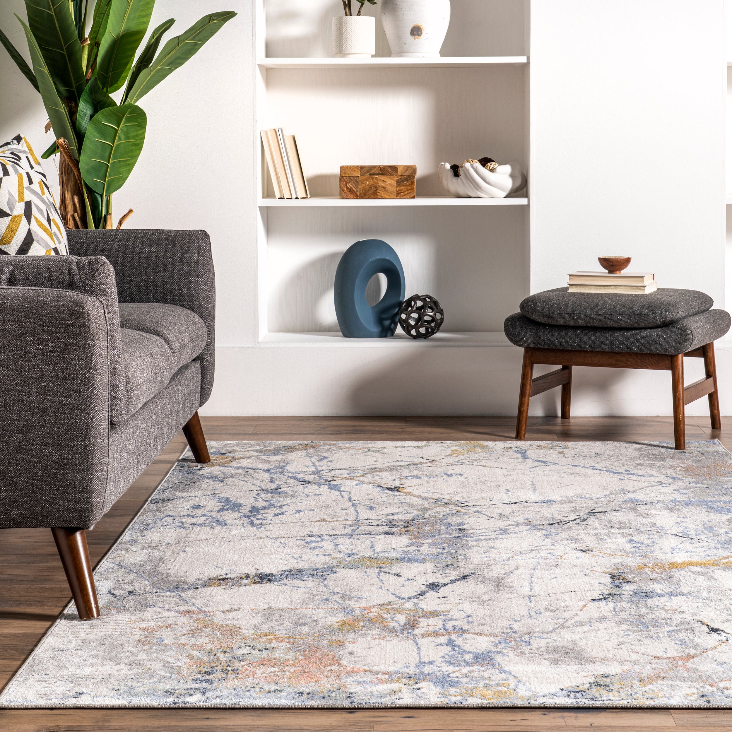 Luca Abstract Splatter Machine Washable Area Rug - Image 8