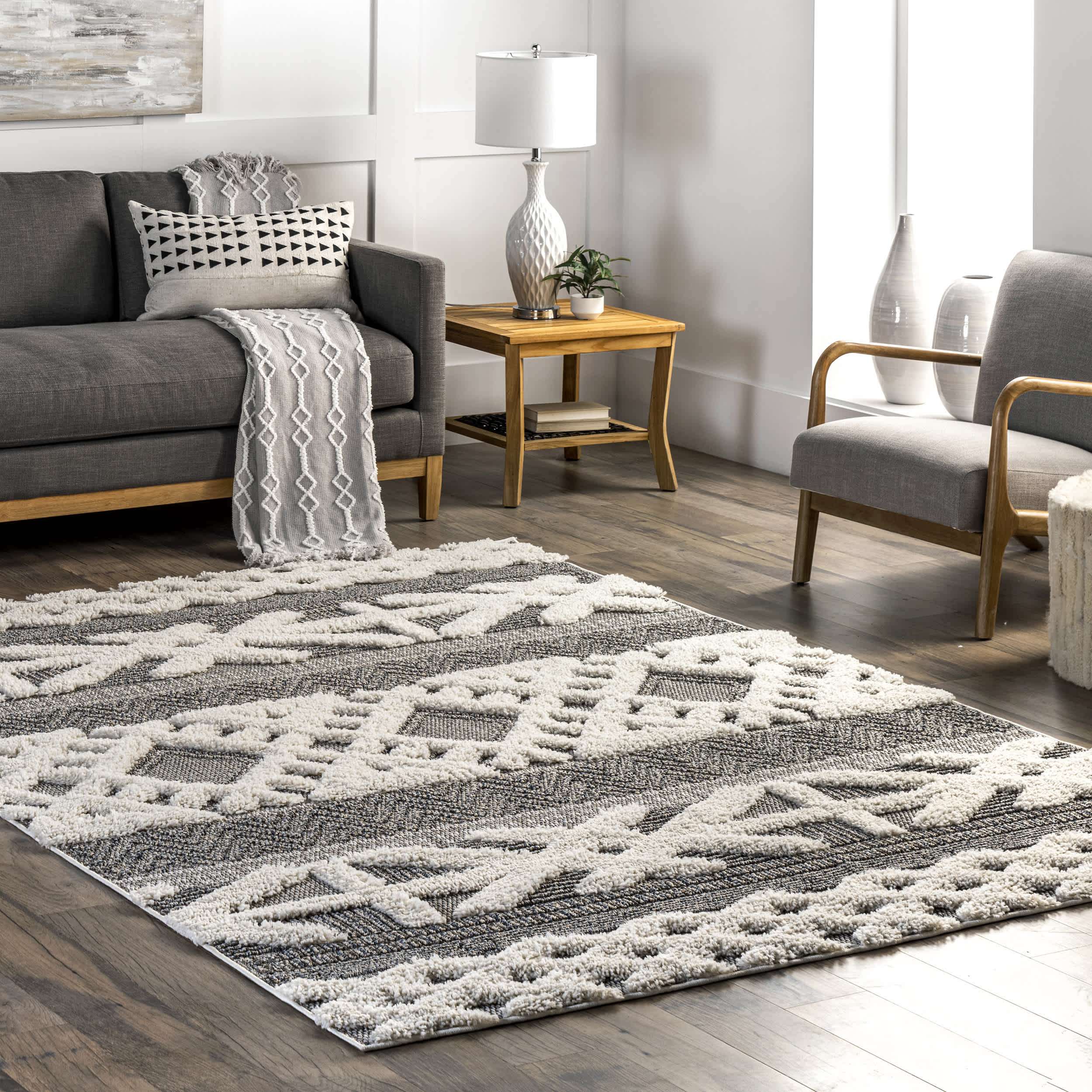 Keyla High Low Textured Shaggy Area Rug - Image 2