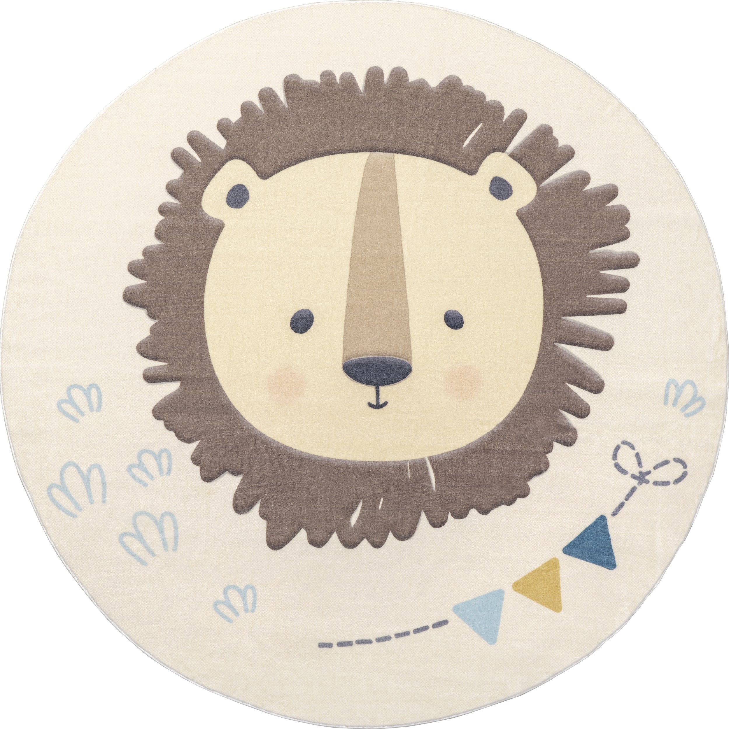 Ellia Cheerful Lion Machine Washable Kids Area Rug