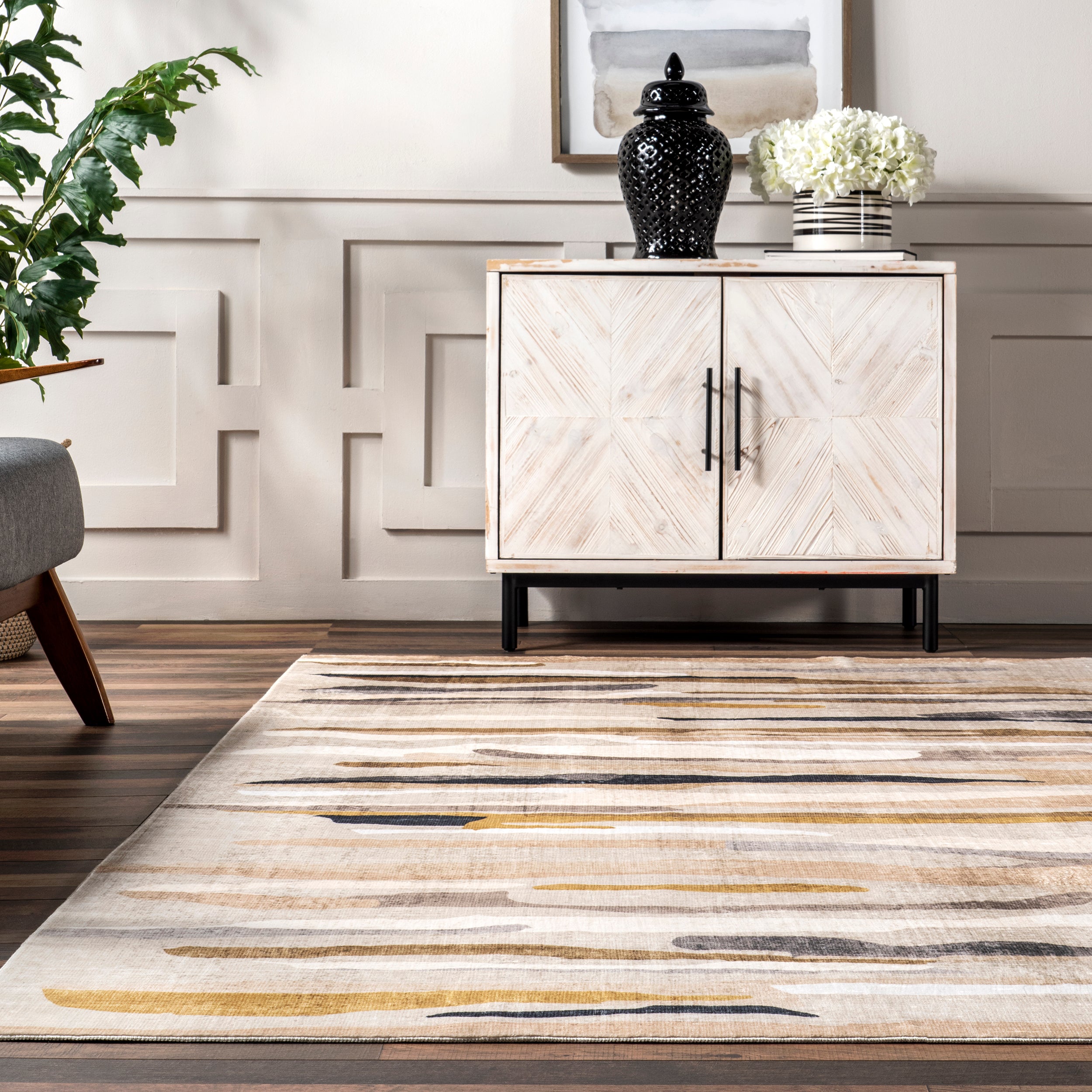 Elvi Abstract Watercolor Machine Washable Area Rug - Image 8