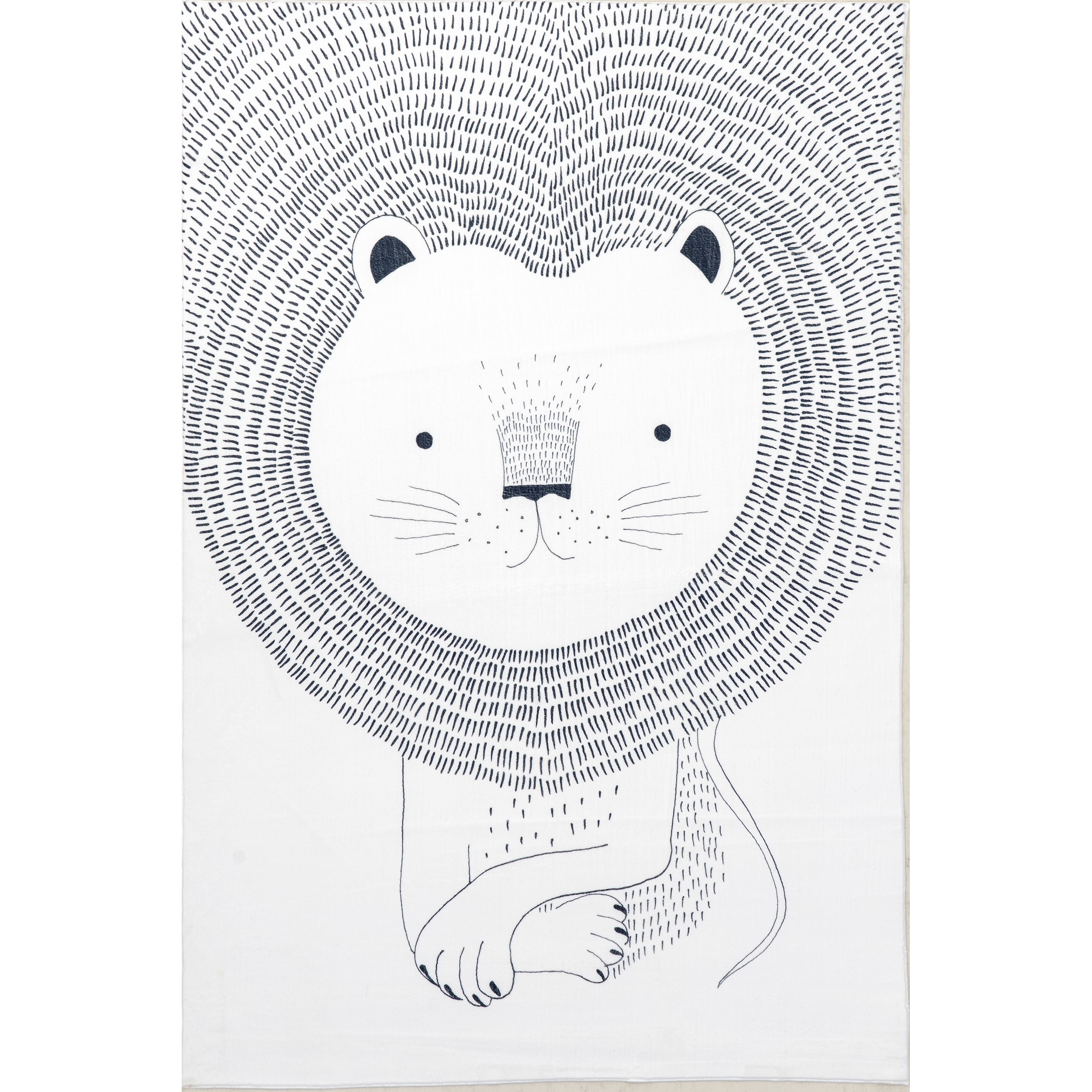 Kinslee Modern Lion Machine Washable Kids Area Rug
