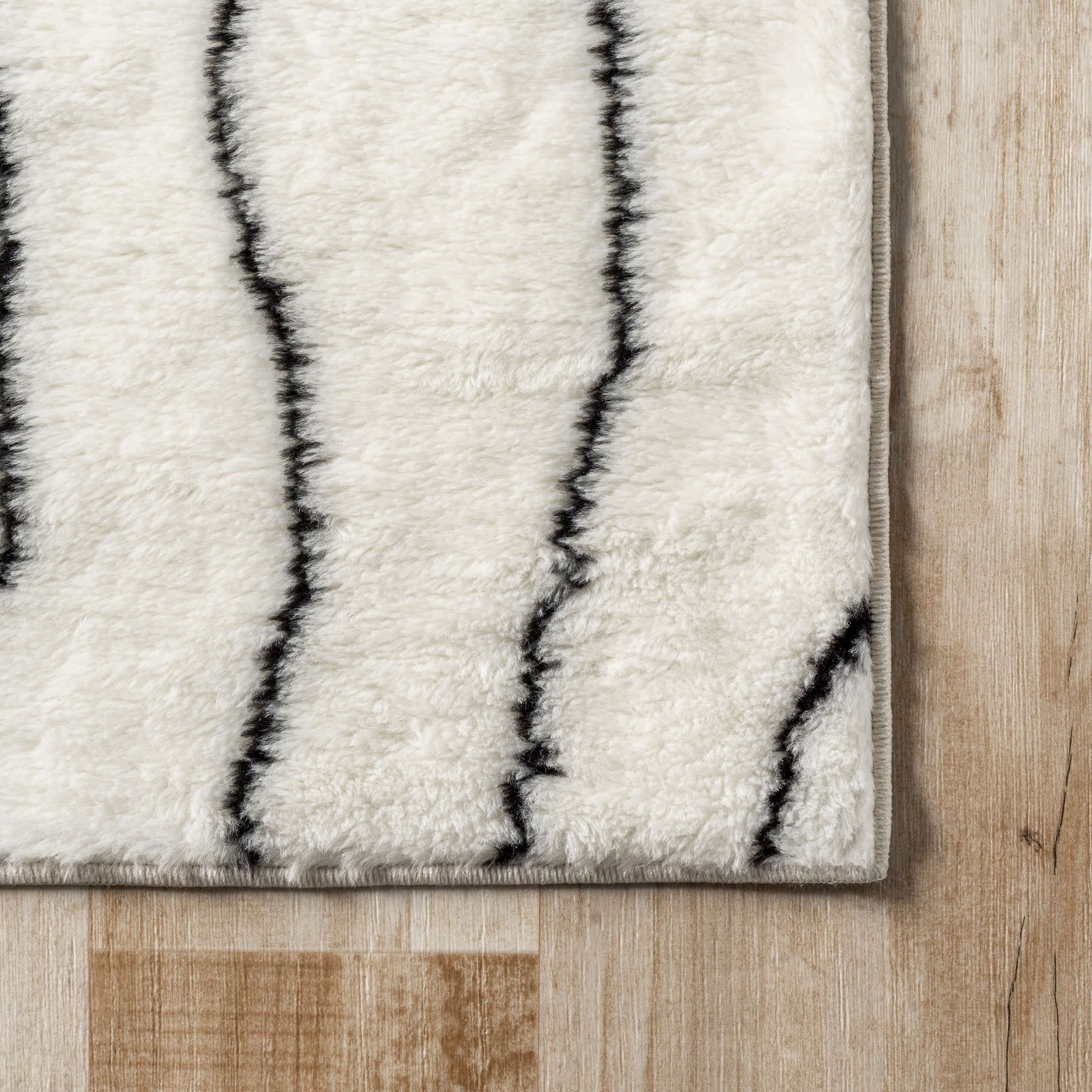 Ethnic Striped Washable Shag Area Rug - Image 5