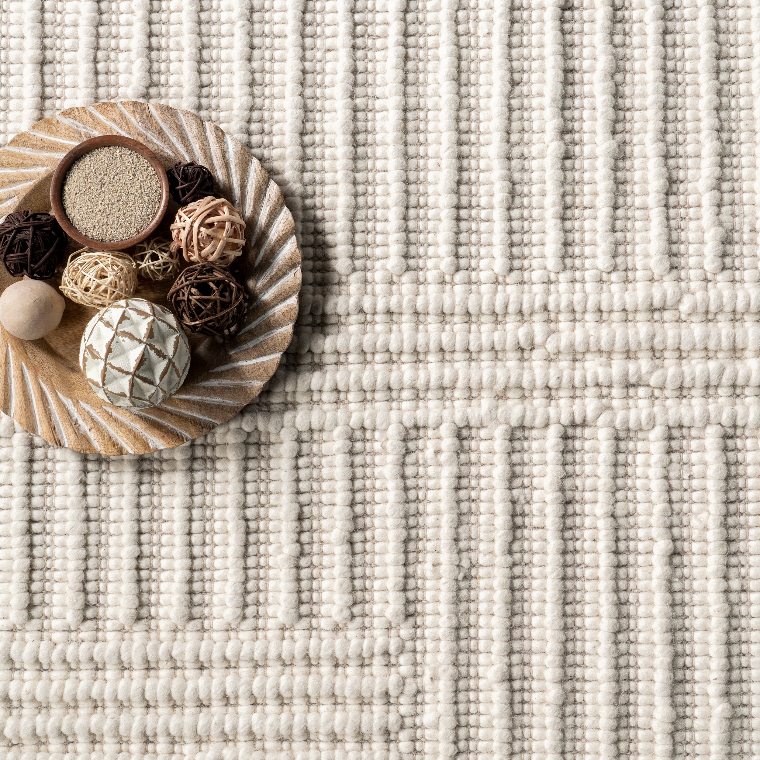 Dorene Contemporary High-Low Striped Wool Area Rug - Image 6