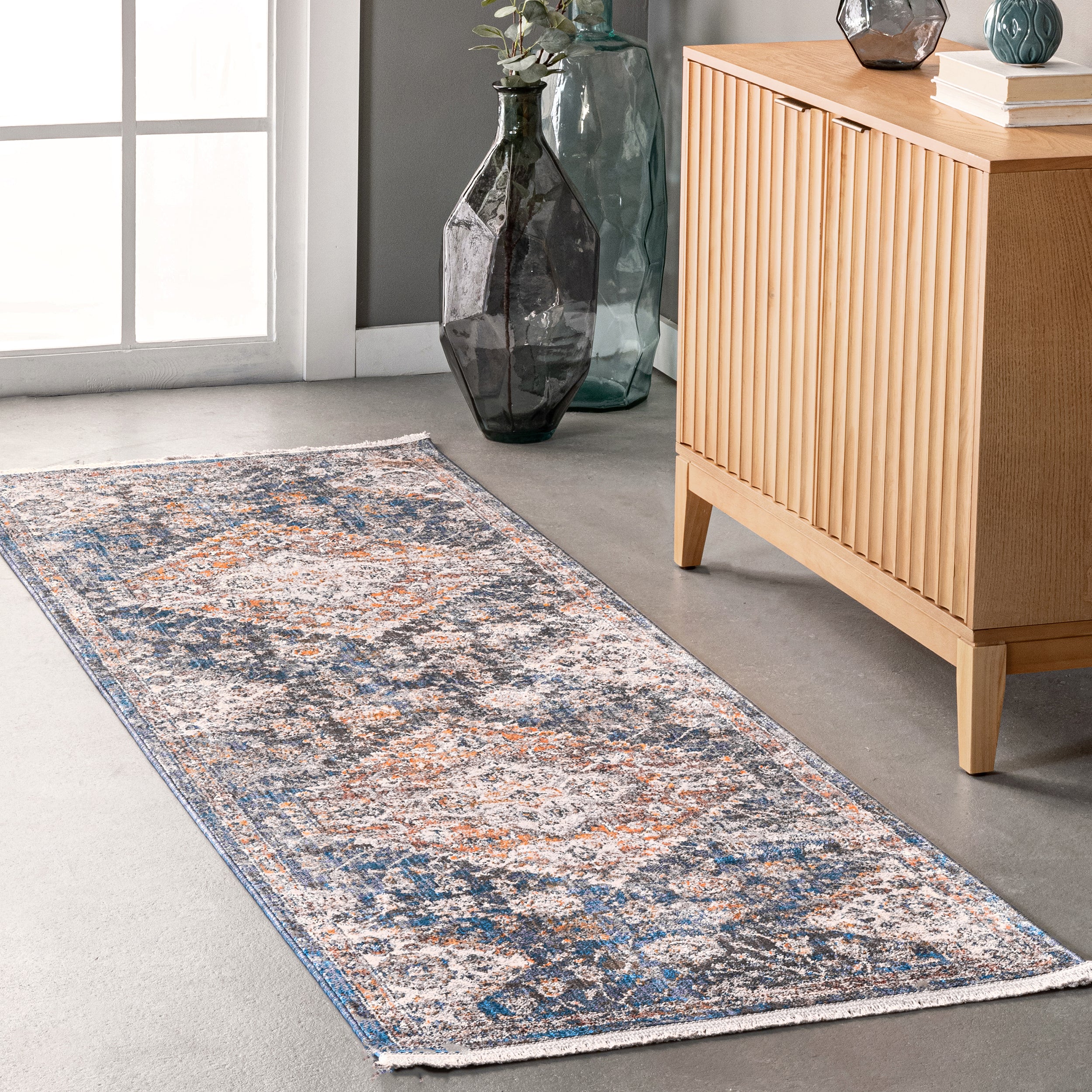 Addison Transitional Faded Medallion Fringe Area Rug - Image 10