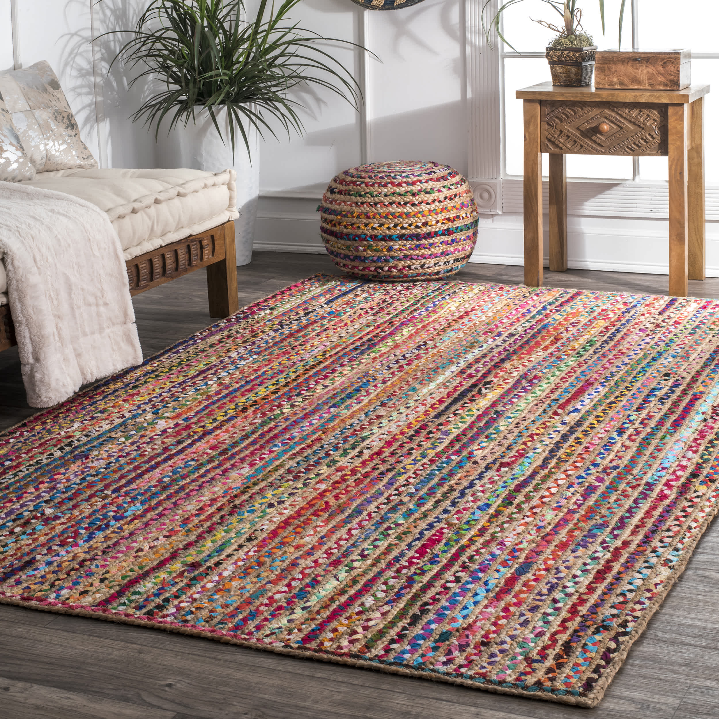 Aleen Braided Cotton/Jute Area Rug - Image 2