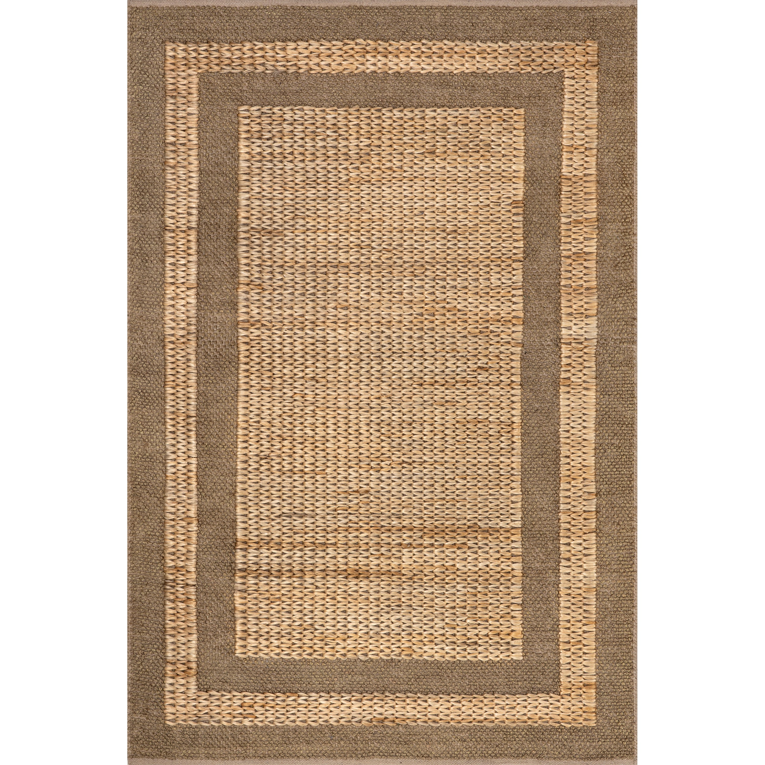 Linnett Farmhouse Bordered Jute Area Rug