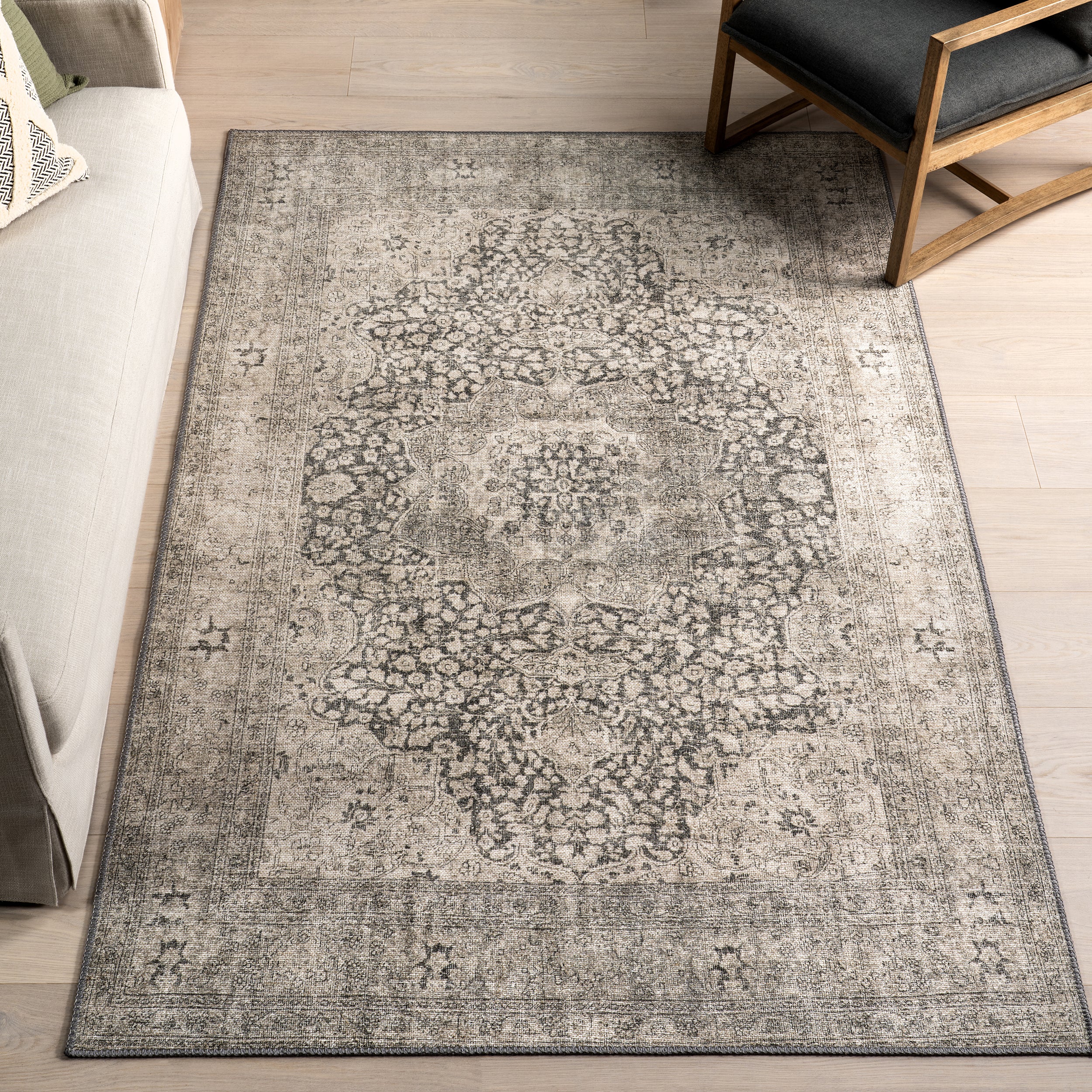 Hillstone Collection Agnetha Traditional Vintage Medallion Area Rug - Image 2