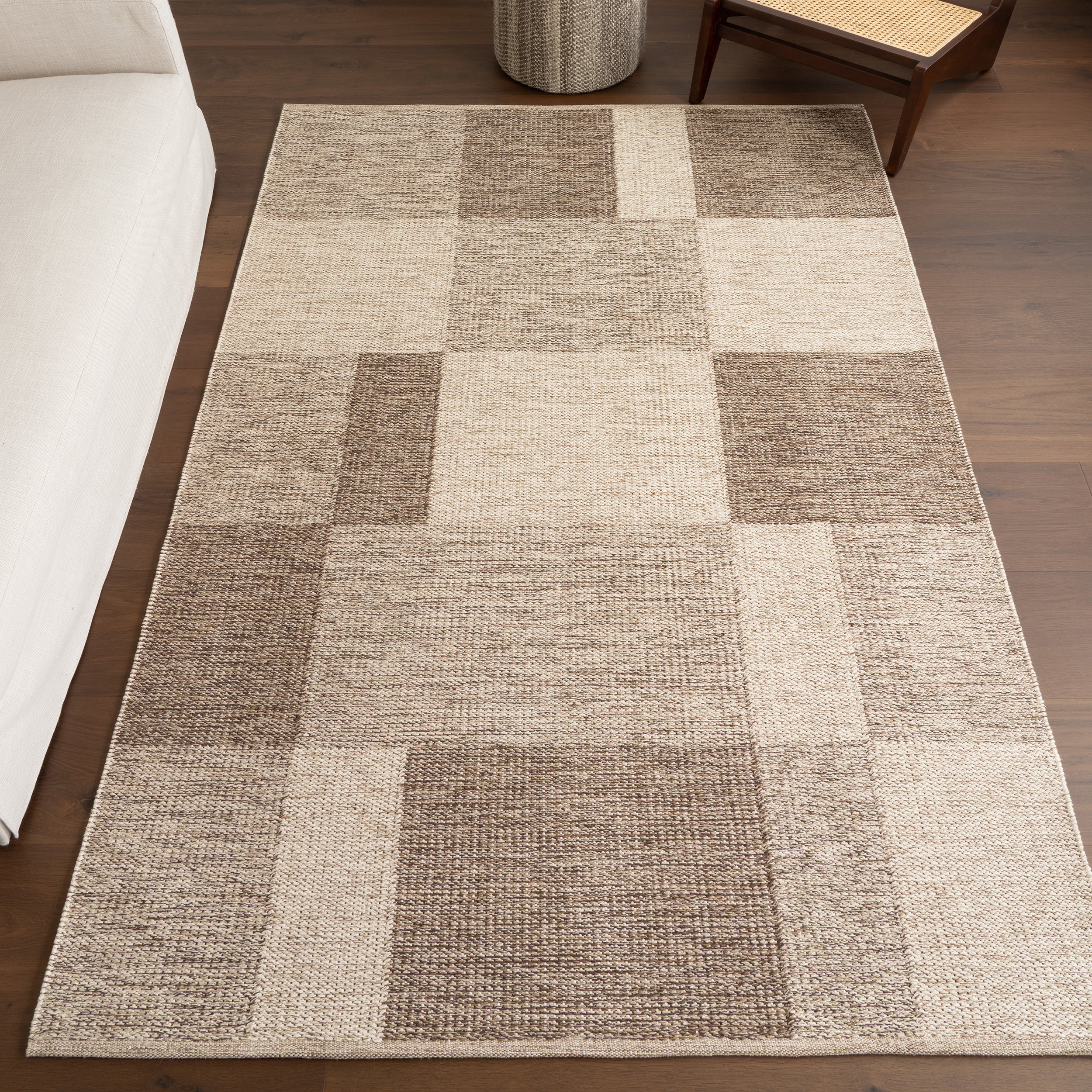 Eldora Contemporary Checkered Jute Area Rug - Image 2