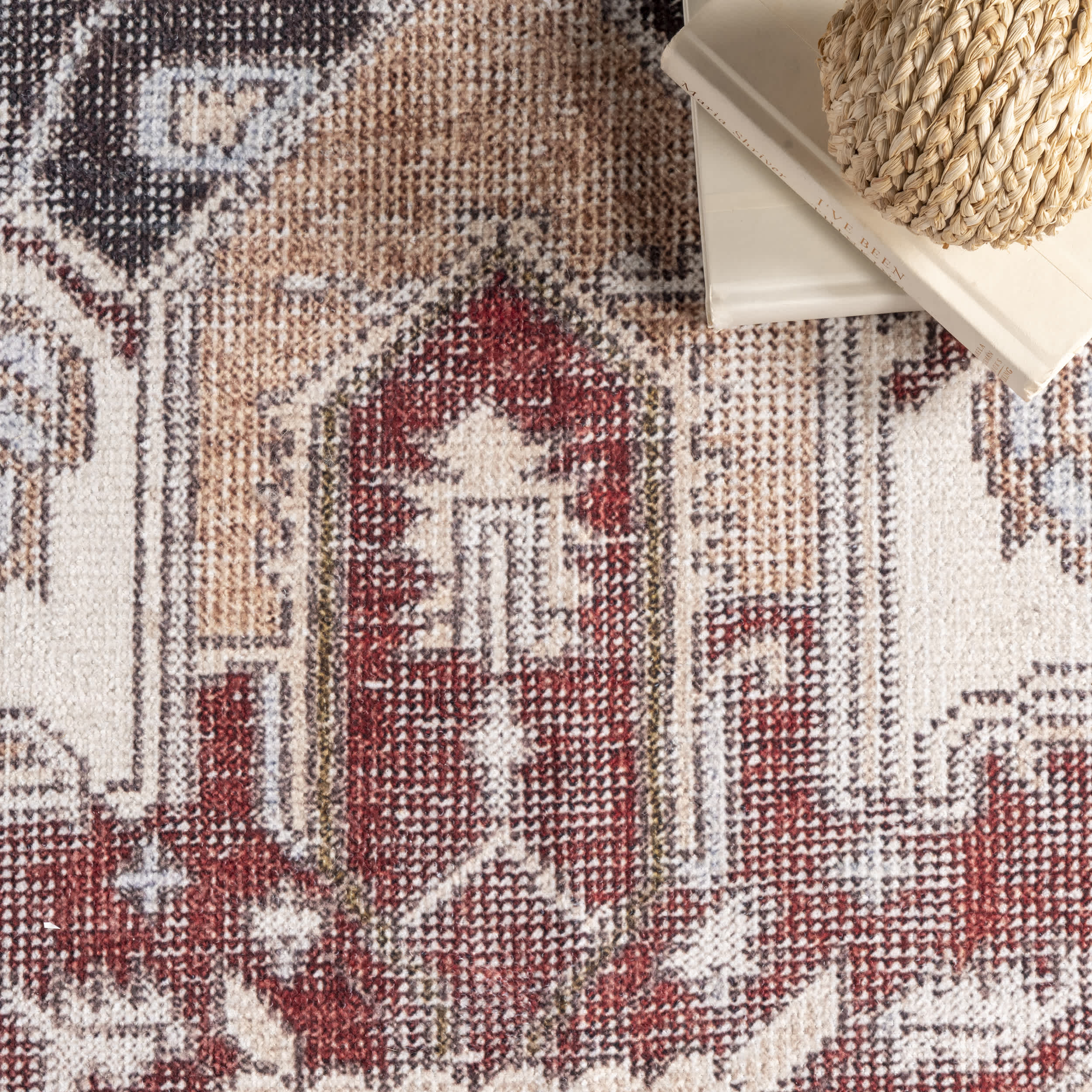 Miley Machine Washable Traditional Medallion Area Rug - Image 6