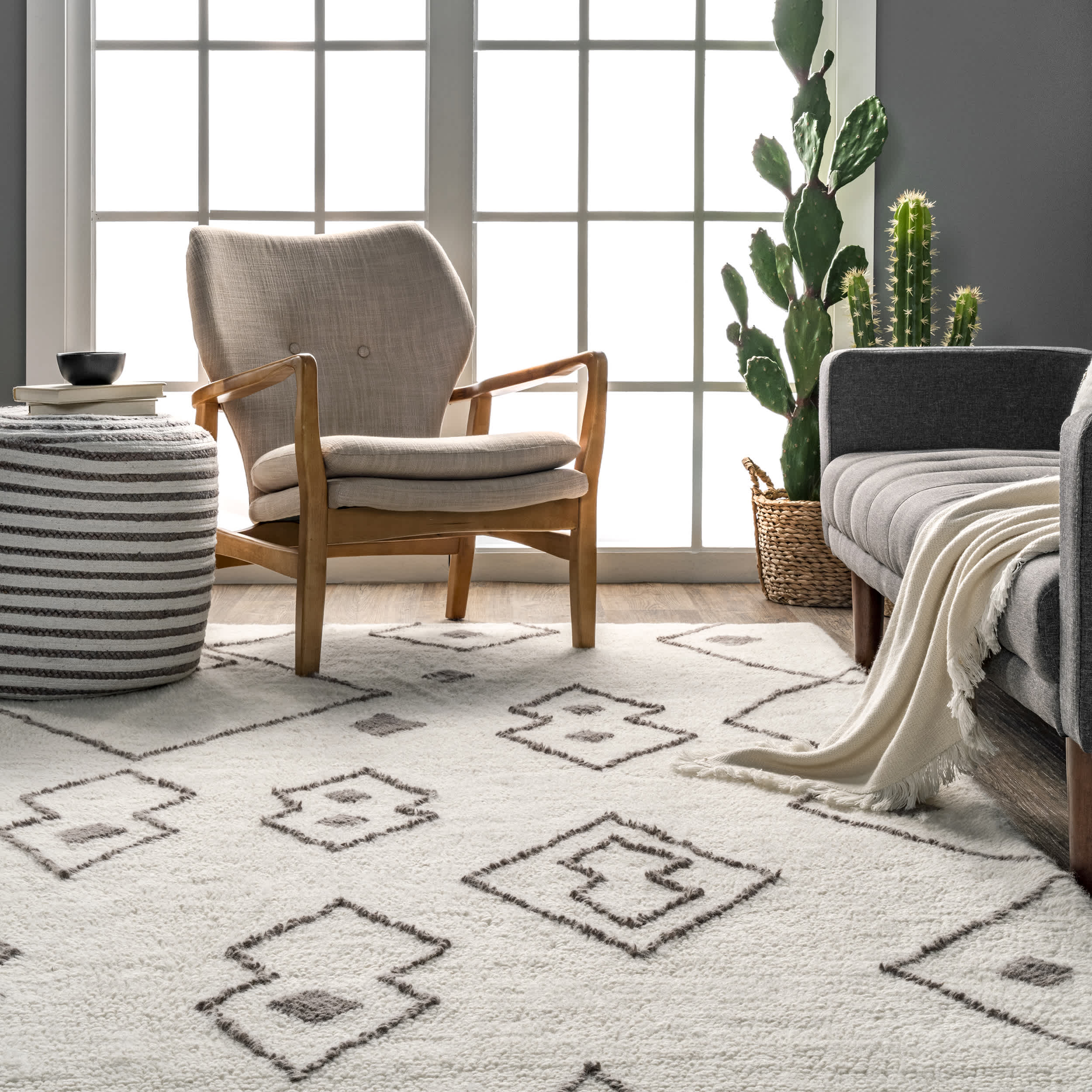 Moroccan Wool Washable Area Rug - Image 8
