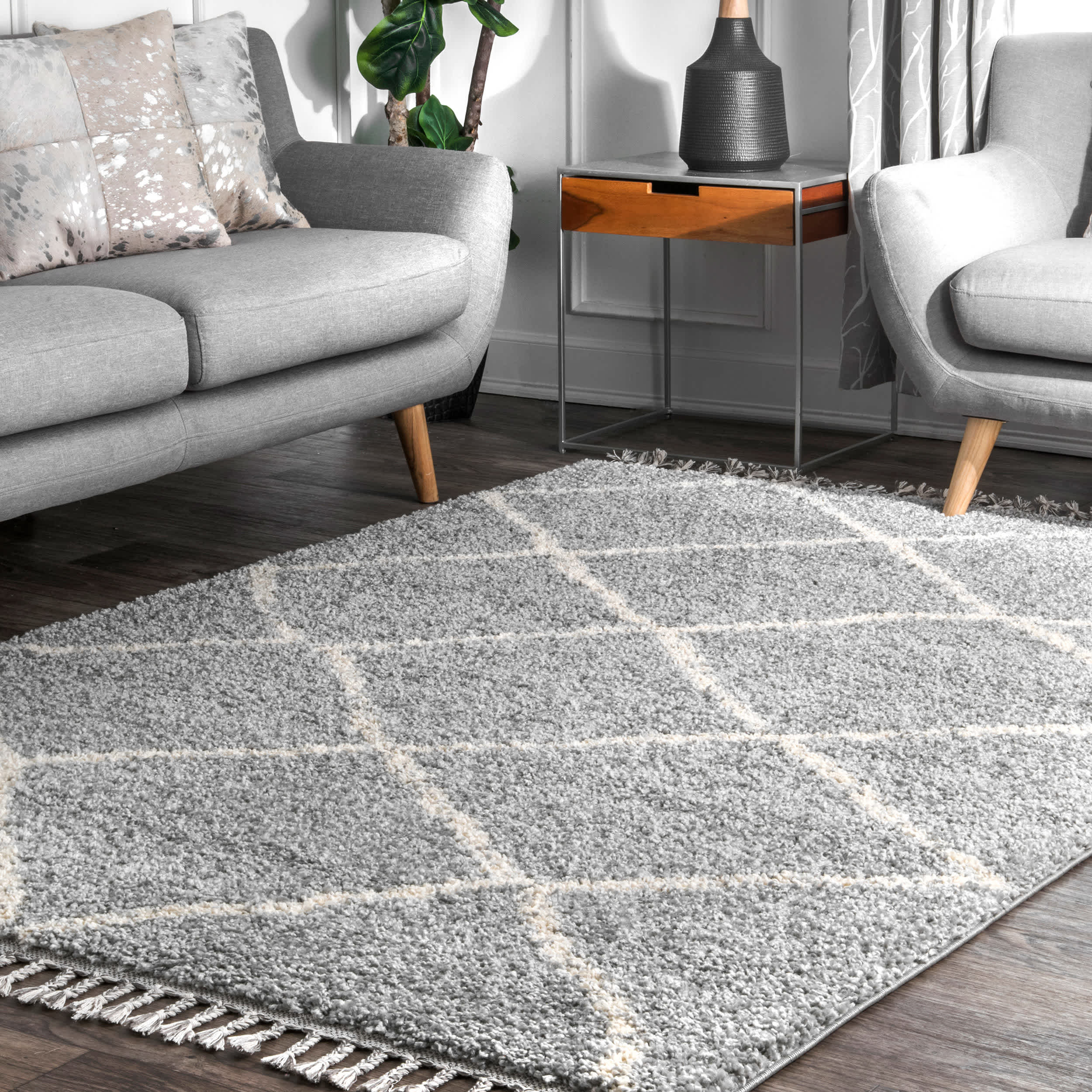 Jessie Moroccan Lattice Tassel Area Rug - Image 15
