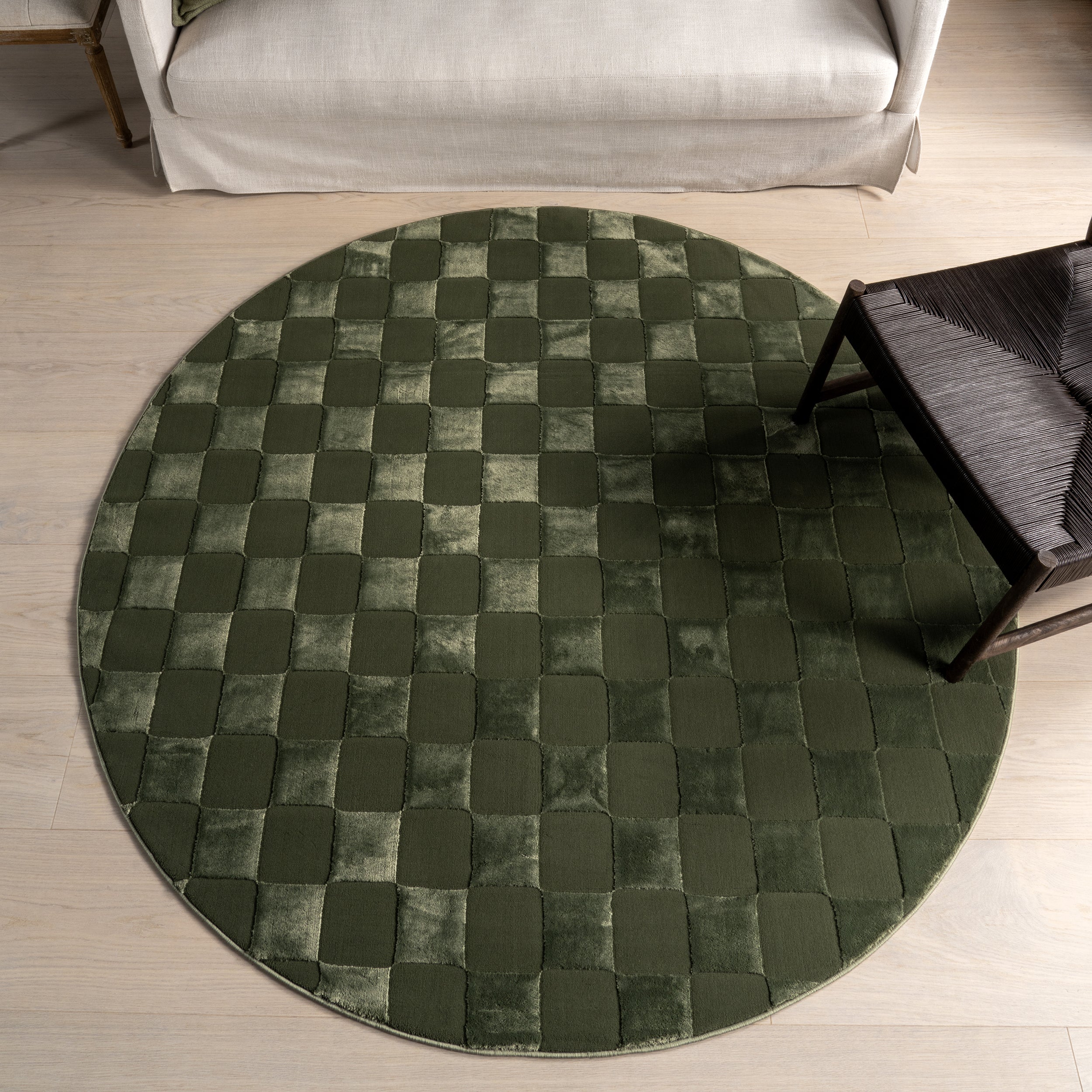 Alaiya Checkered Machine Washable Area Rug - Image 11