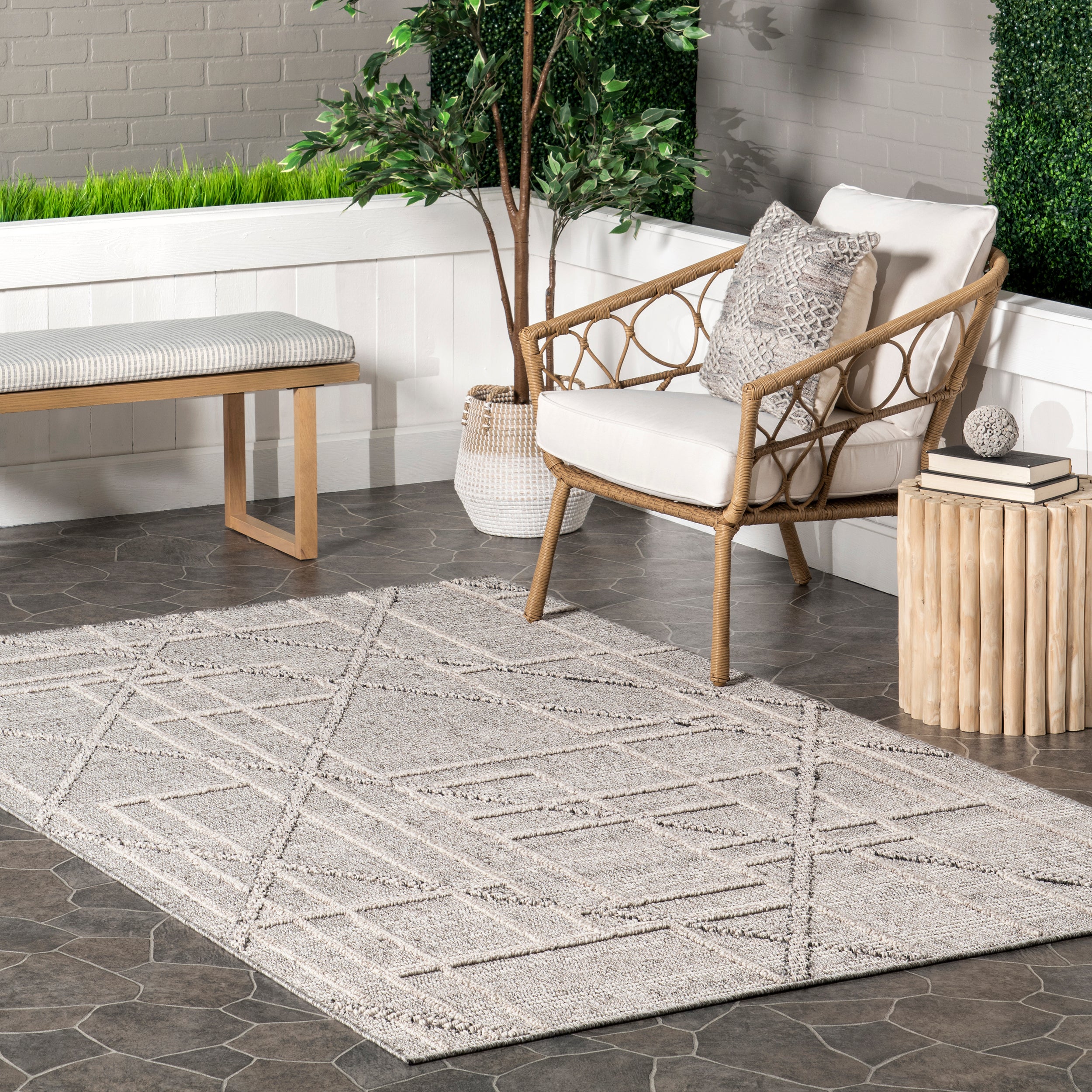 Crissy Contemporary High-Low Indoor/Outdoor Area Rug - Image 2