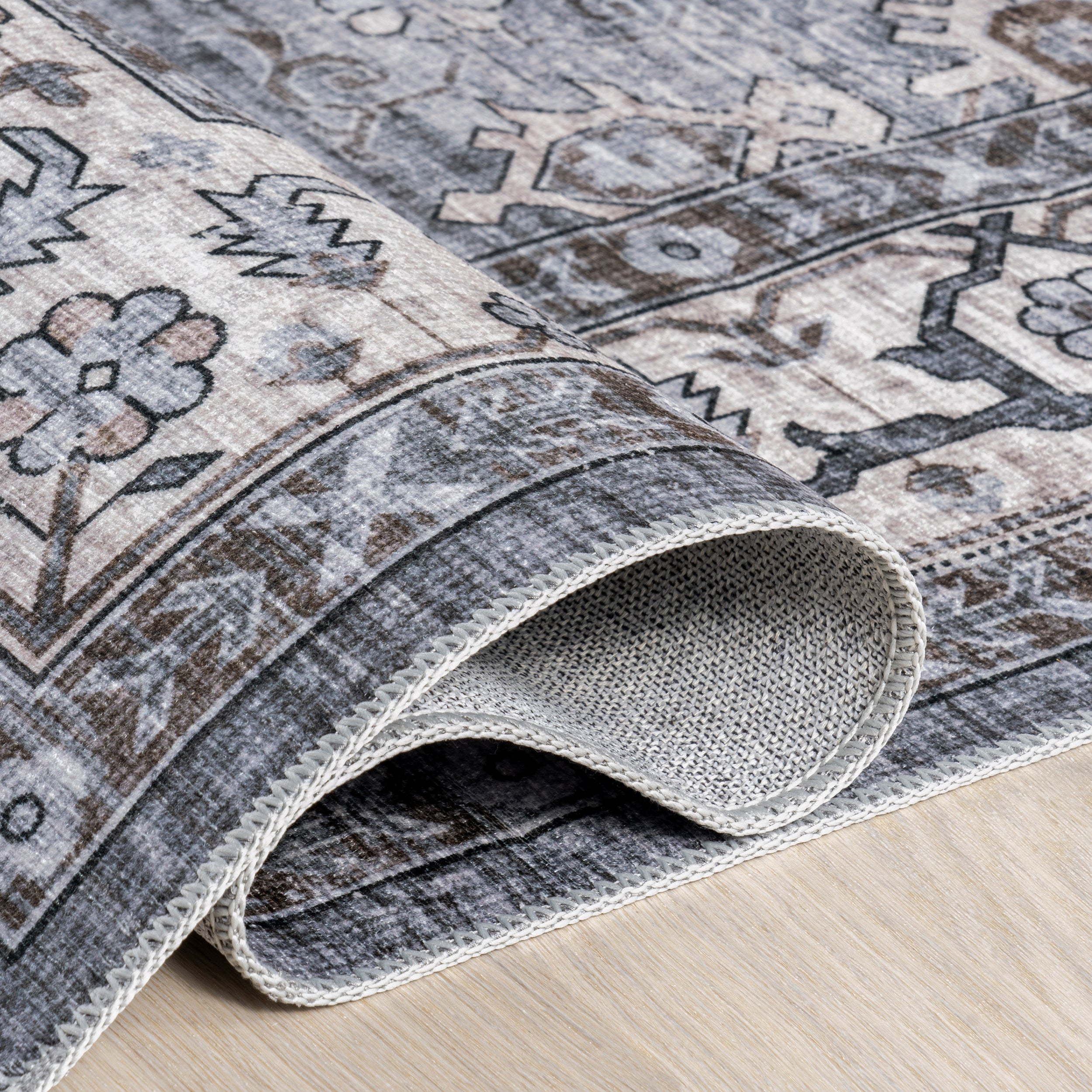 Rania SplashGuard Medallion Machine Washable Area Rug - Image 13